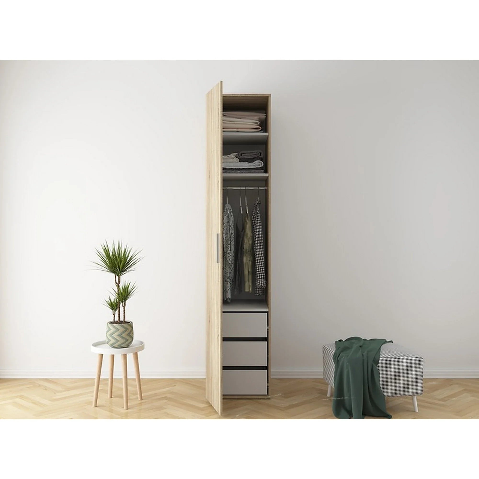 Dulap FLEX, stejar sonoma, PAL, cu o usa, 50x66x240 cm