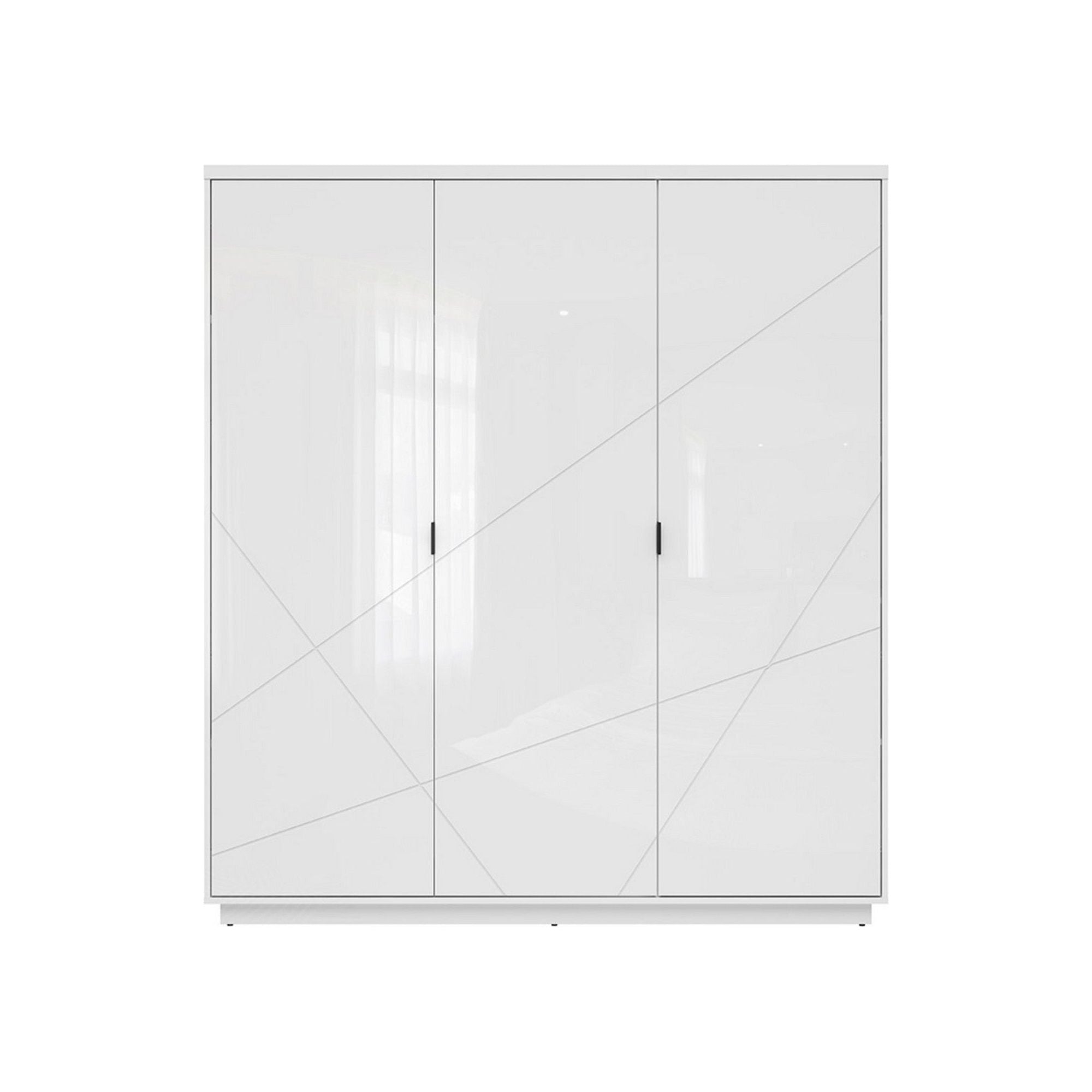 Dulap FORN, alb lucios, PAL melaminat, cu 3 usi, 180x57x201 cm
