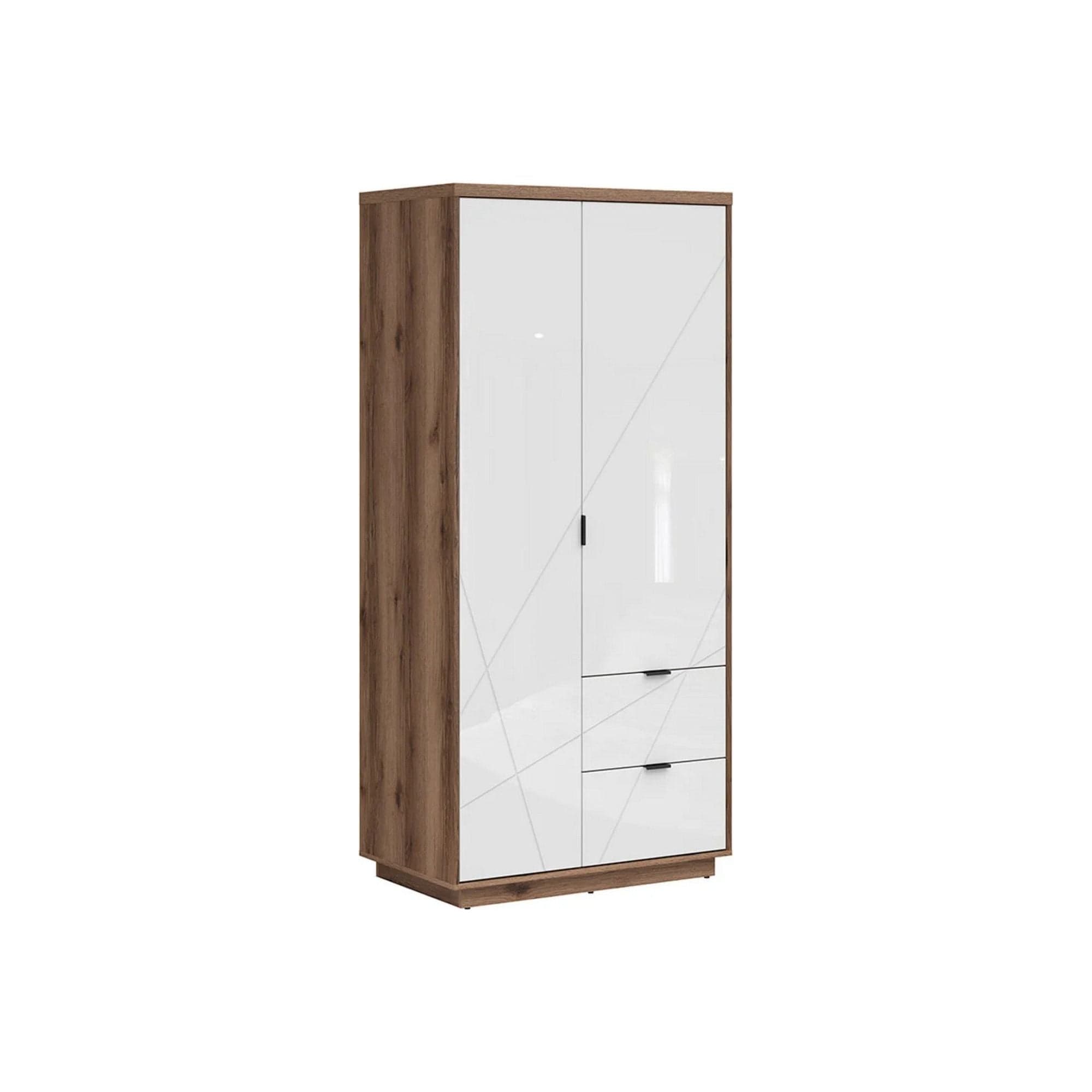 Dulap FORN, nuc/alb lucios, PAL melaminat, cu 2 usi, 94x57x201 cm