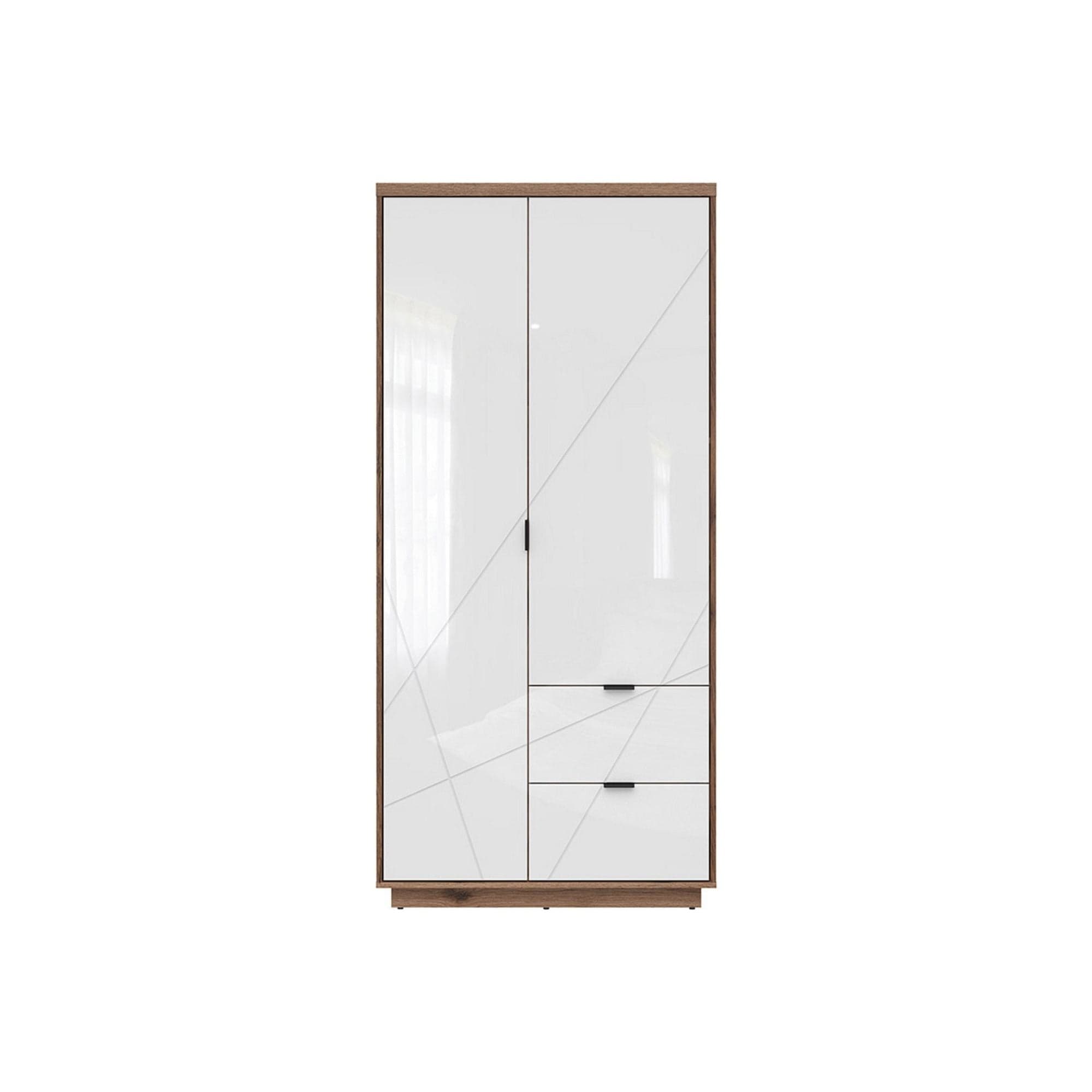 Dulap FORN, nuc/alb lucios, PAL melaminat, cu 2 usi, 94x57x201 cm