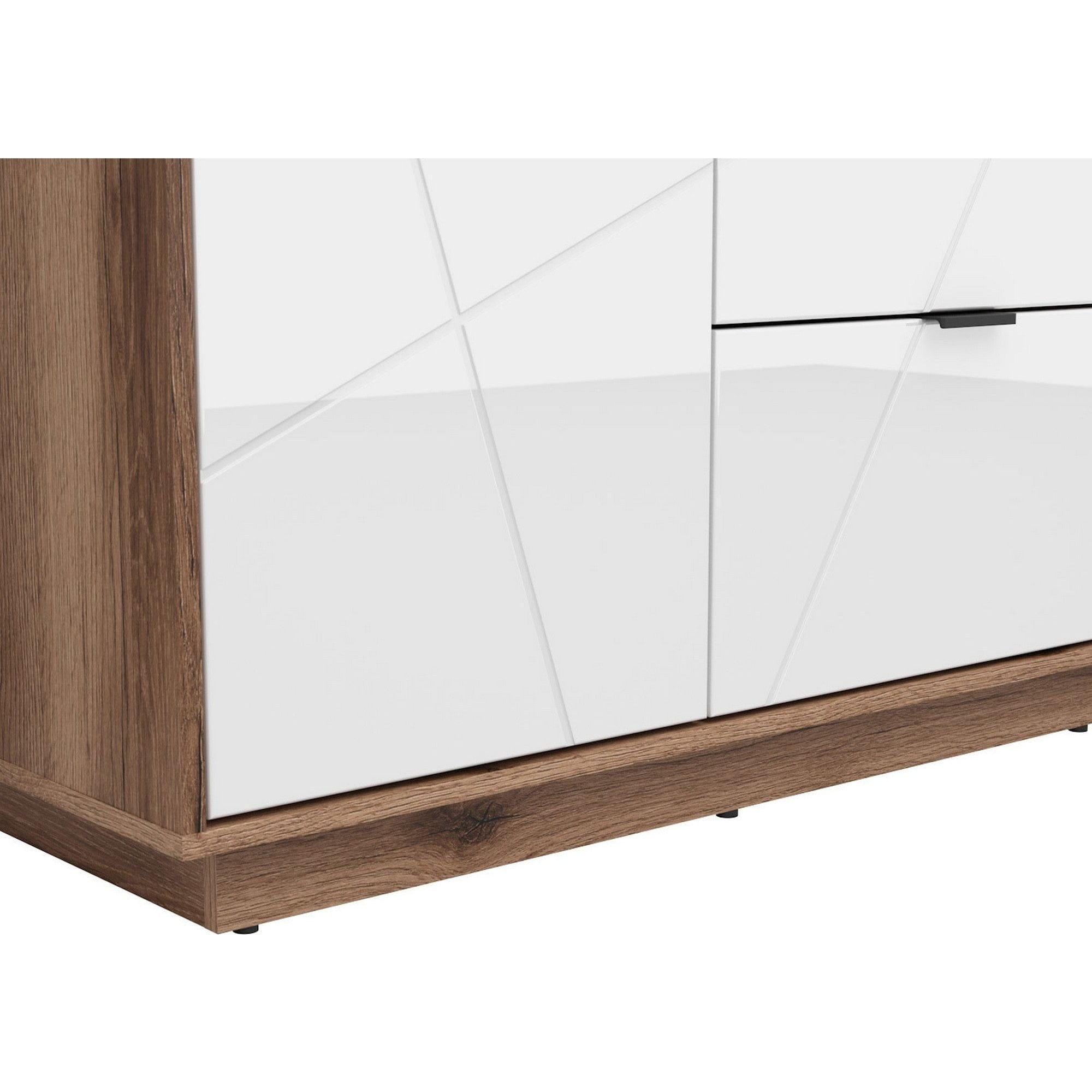 Dulap FORN, nuc/alb lucios, PAL melaminat, cu 2 usi, 94x57x201 cm