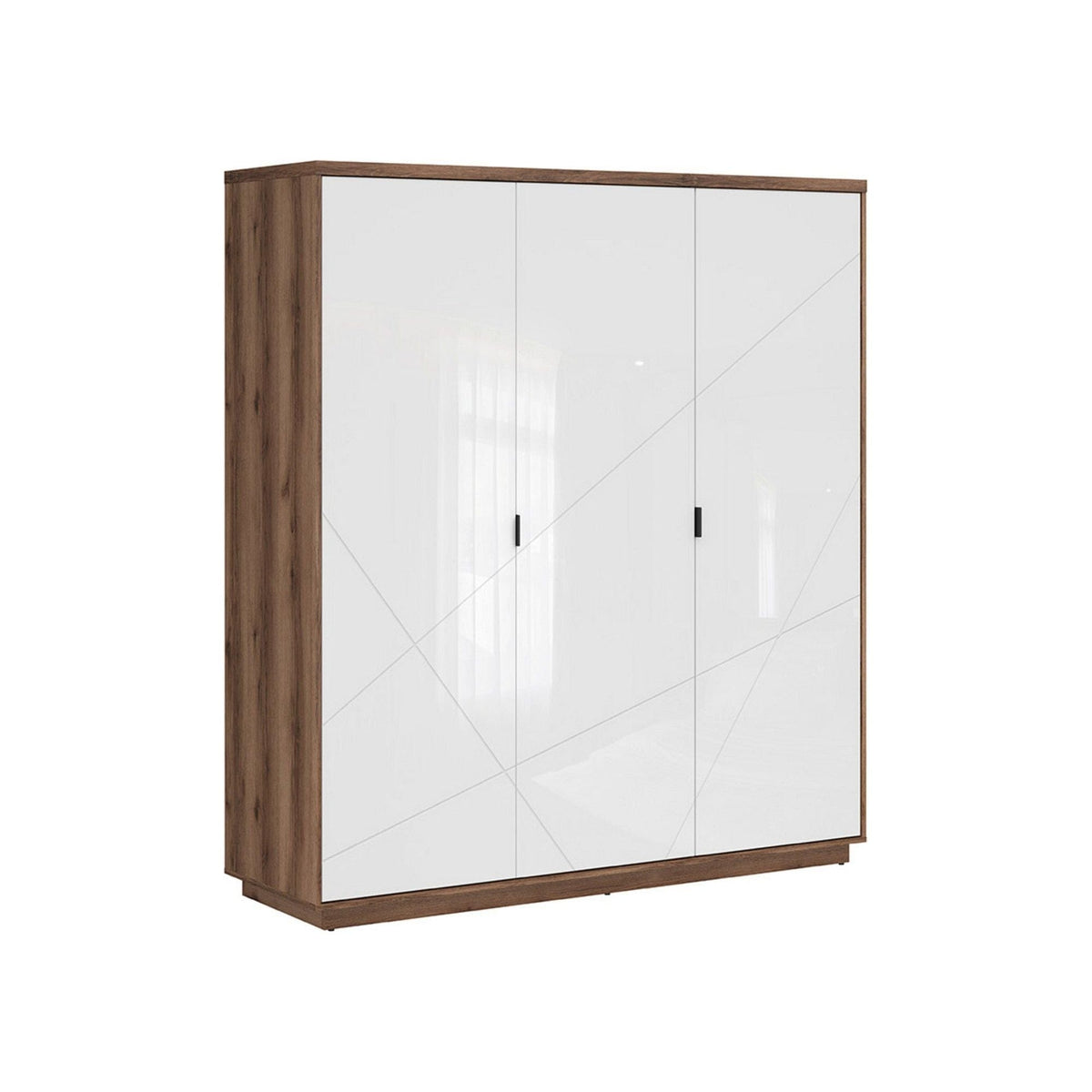 Dulap FORN, nuc/alb lucios, PAL melaminat, cu 3 usi, 180x57x201 cm