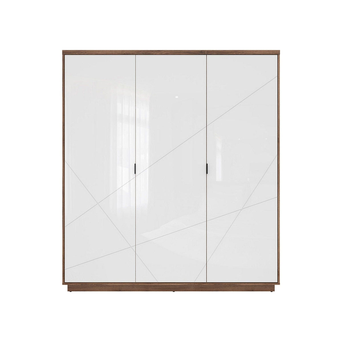 Dulap FORN, nuc/alb lucios, PAL melaminat, cu 3 usi, 180x57x201 cm