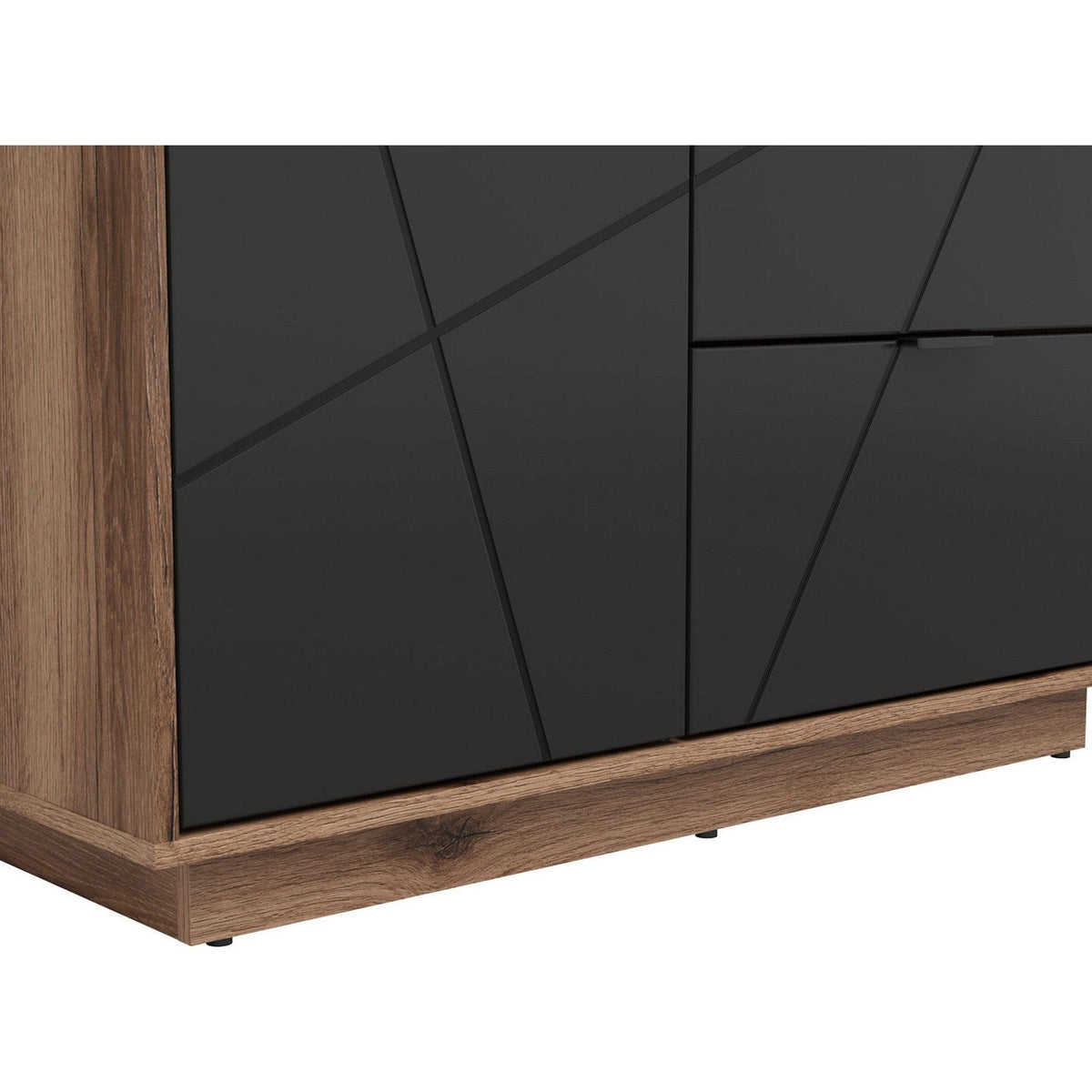 Dulap FORN, nuc/negru mat, PAL melaminat, cu 2 usi si 2 sertare, 94x57x201 cm