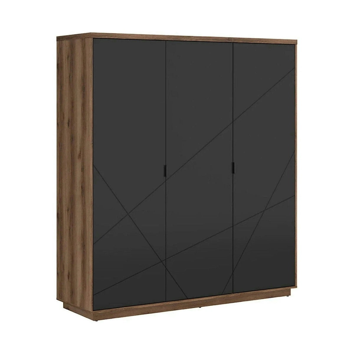 Dulap FORN, nuc/negru mat, PAL melaminat, cu 3 usi, 180x57x201 cm