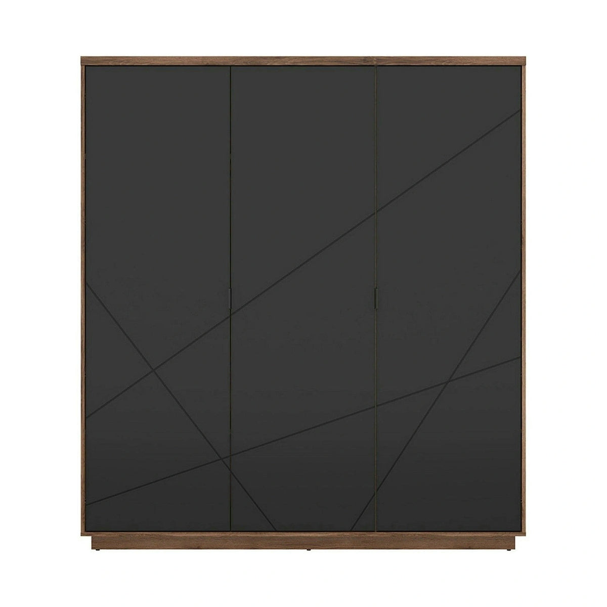 Dulap FORN, nuc/negru mat, PAL melaminat, cu 3 usi, 180x57x201 cm