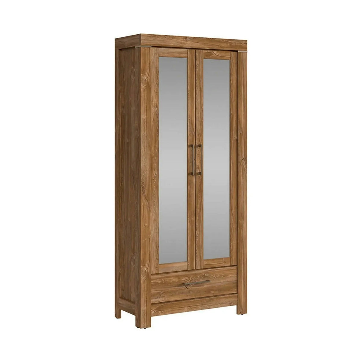 Dulap GENT, stejar stirling, PAL laminat, cu 2 usi si un sertar, 88x40x201 cm