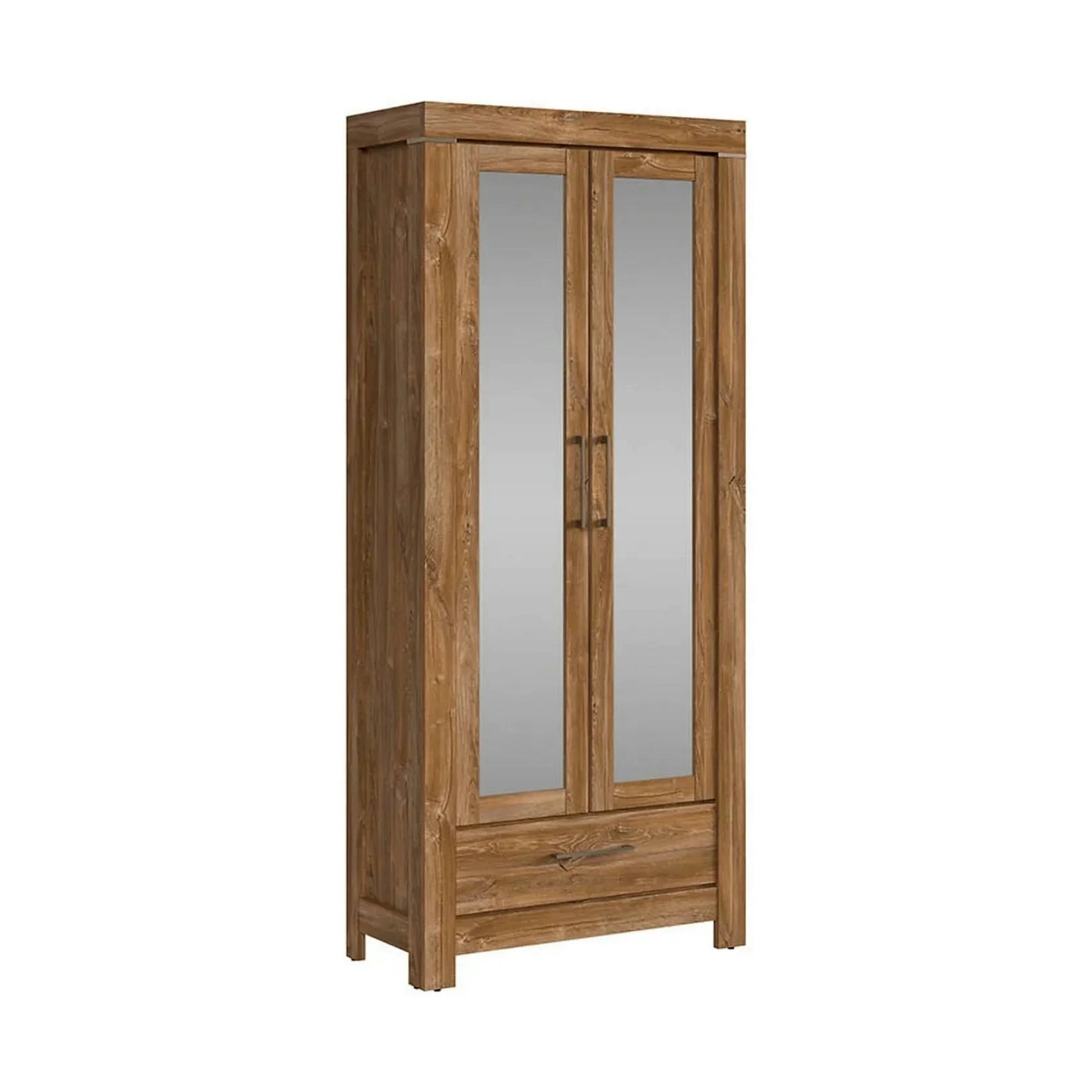 Dulap GENT, stejar stirling, PAL laminat, cu 2 usi si un sertar, 88x40x201 cm