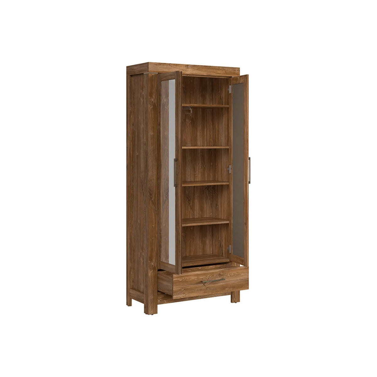 Dulap GENT, stejar stirling, PAL laminat, cu 2 usi si un sertar, 88x40x201 cm