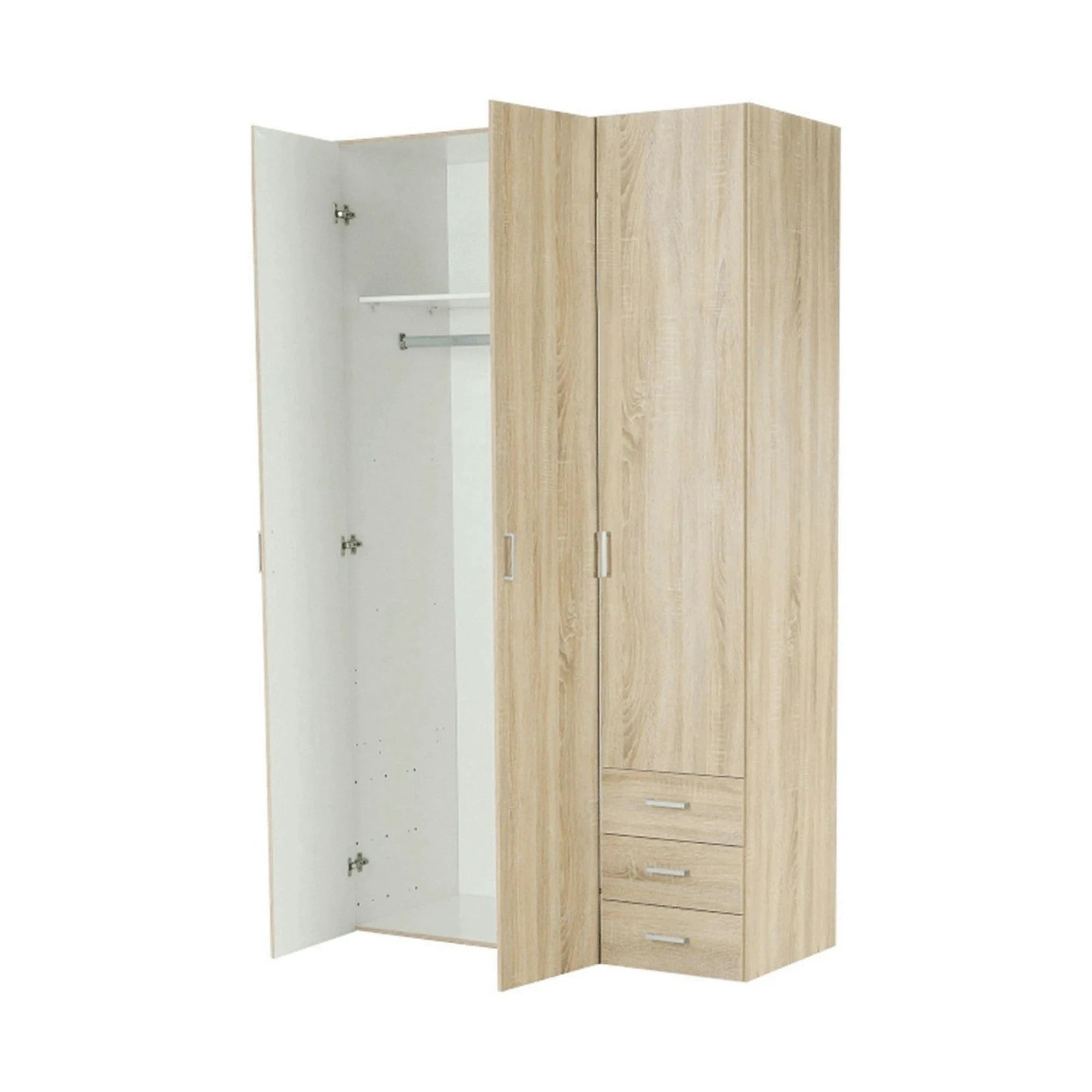 Dulap GWEN 70427, stejar sonoma, PAL, cu 3 usi si 3 sertare, 116x50x200 cm