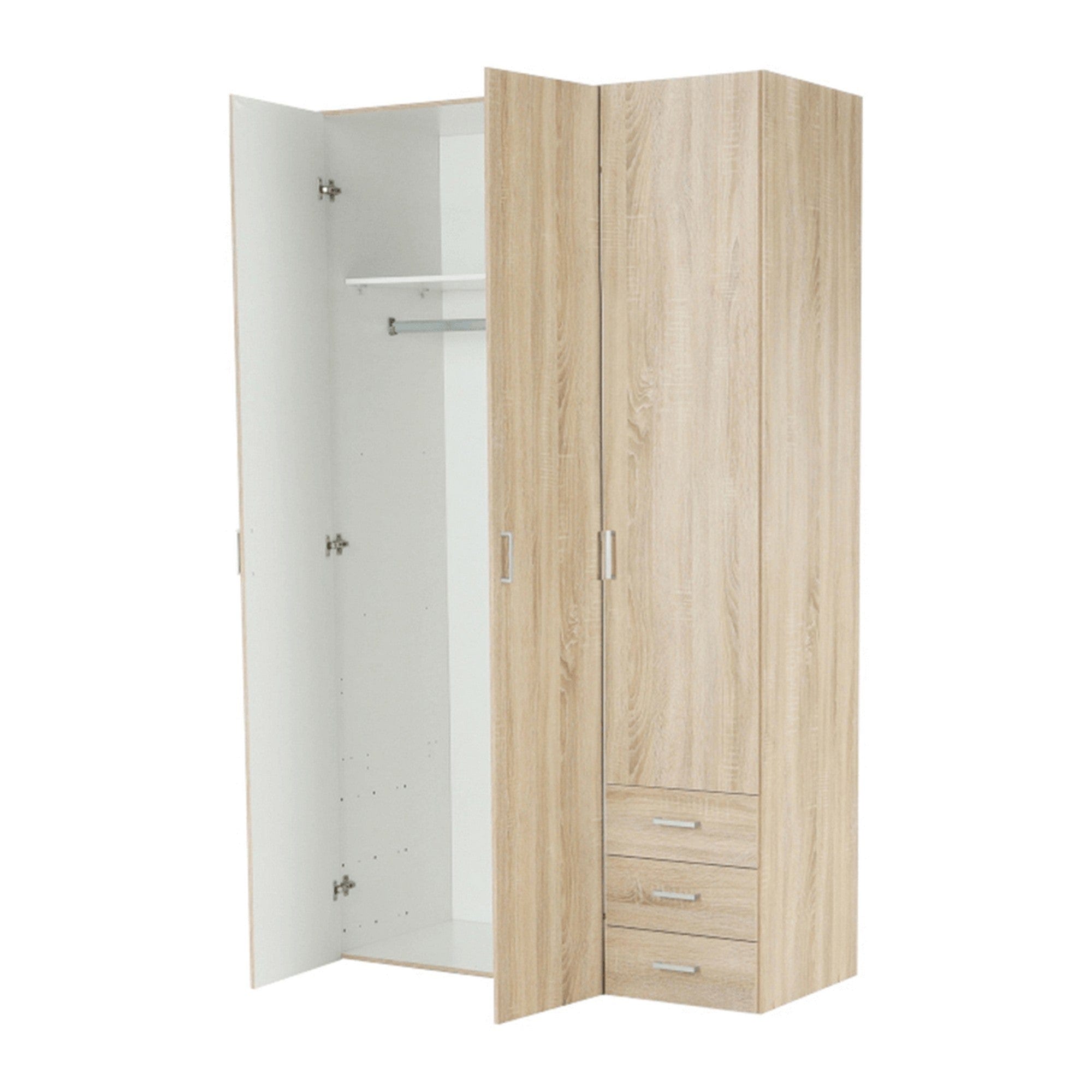 Dulap GWEN 70427, stejar sonoma, PAL, cu 3 usi si 3 sertare, 116x50x200 cm