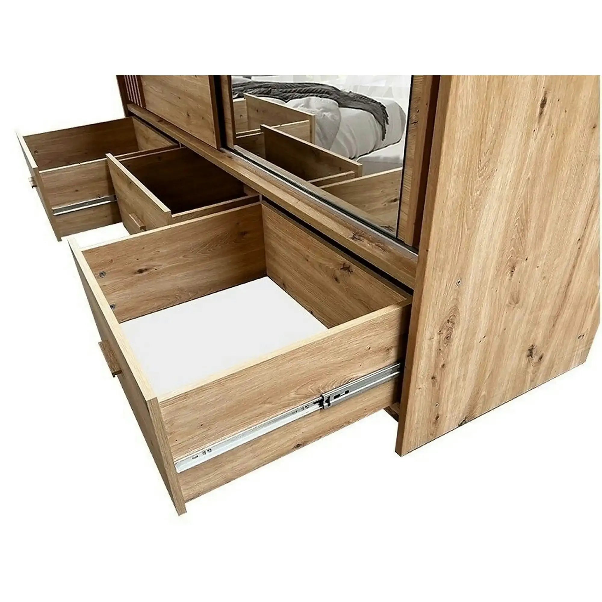 Dulap haine dressing CANADA CA1-200, stejar artisan, PAL, cu 2 usi si 3 sertare, 200x60x215 cm
