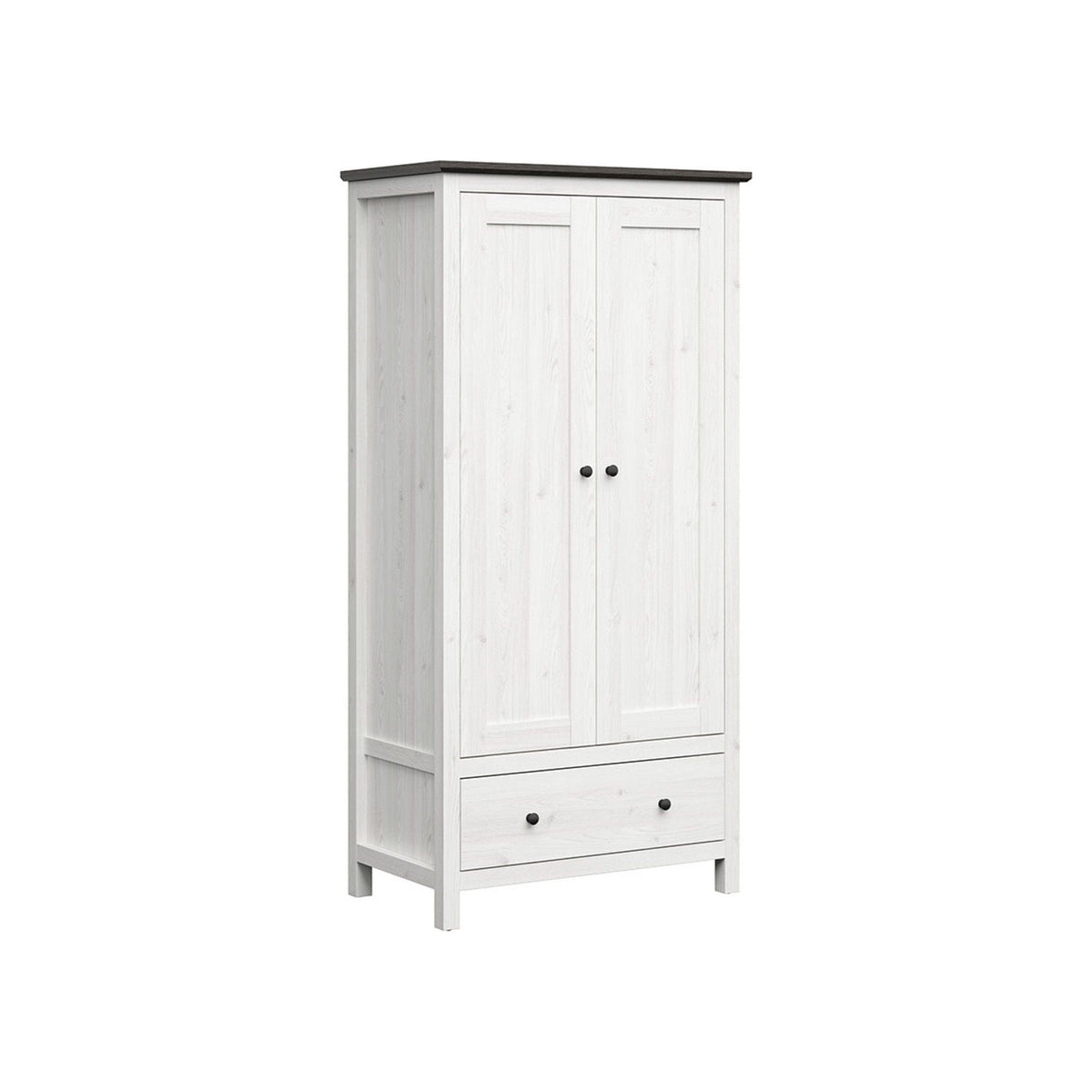 Dulap HESEN, gri deschis, PAL melaminat, cu 2 usi si un sertar, 101x57x203 cm