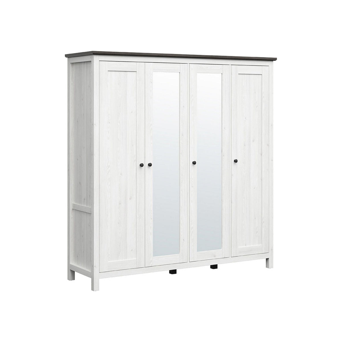 Dulap HESEN, gri deschis, PAL melaminat, cu 4 usi, 197x57x203 cm