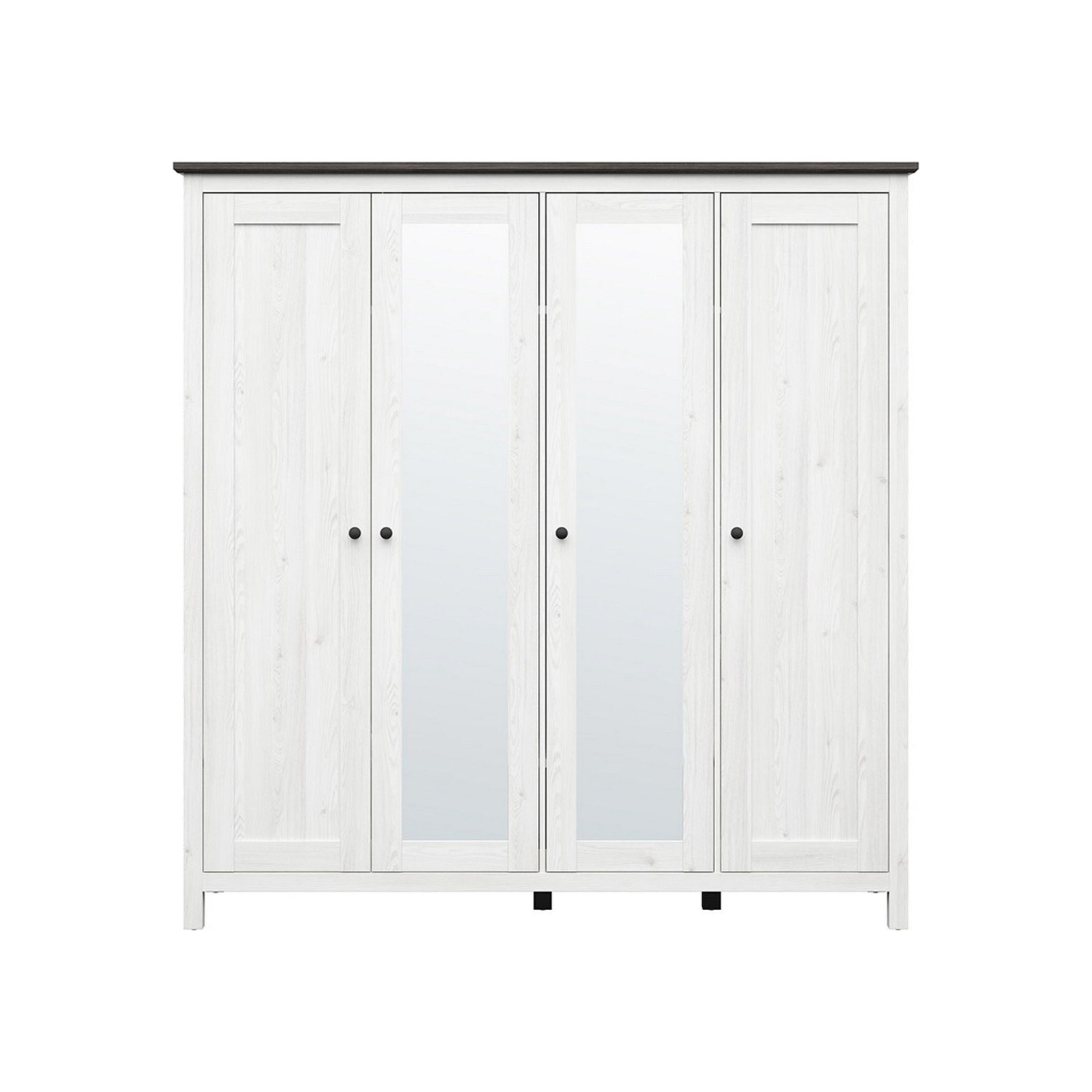 Dulap HESEN, gri deschis, PAL melaminat, cu 4 usi, 197x57x203 cm