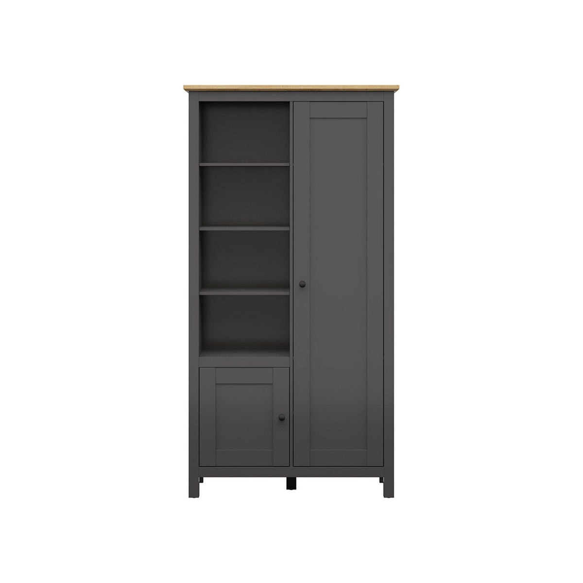 Dulap HESEN, gri grafit/stejar artisan, PAL melaminat, cu 2 usi, 106x44x203 cm