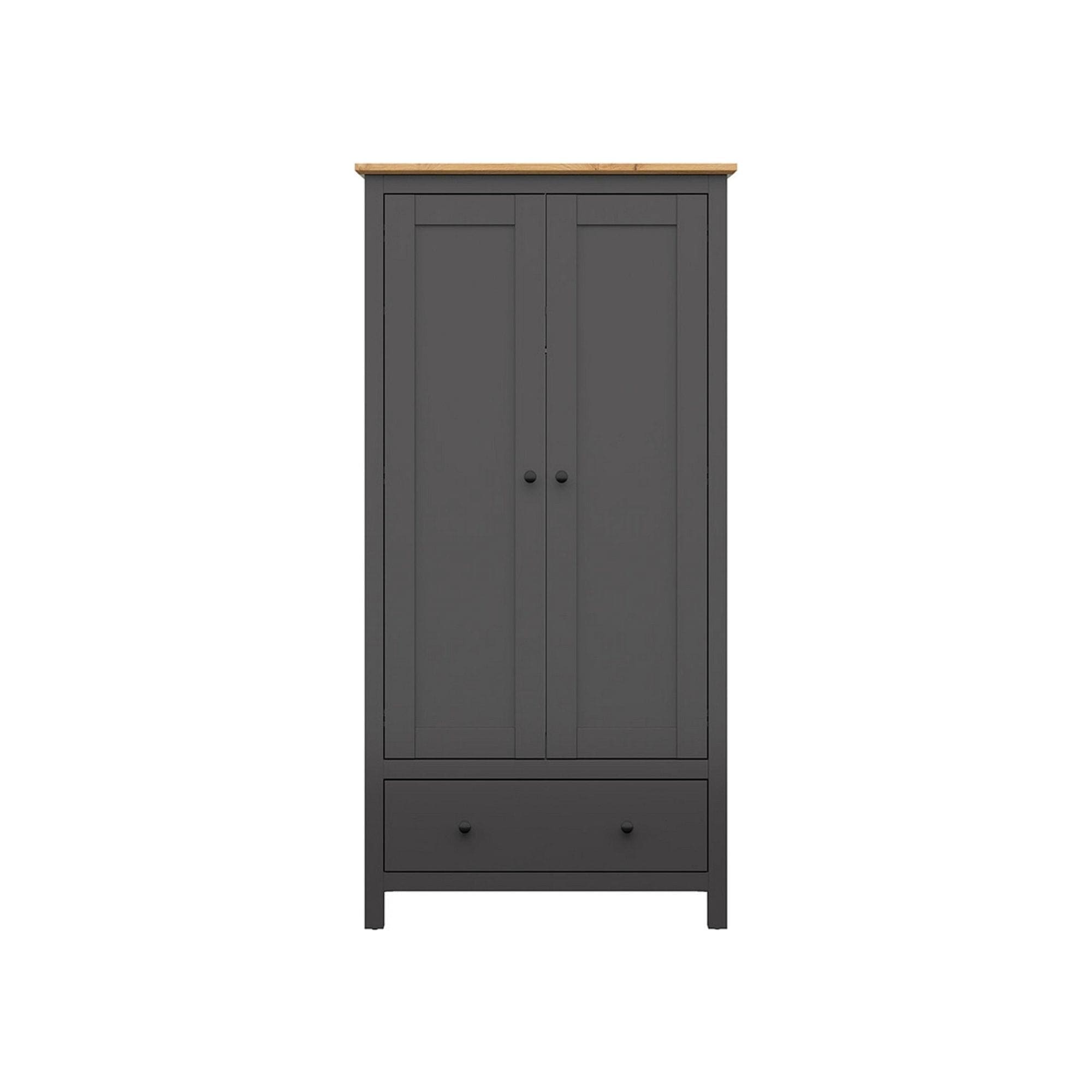 Dulap HESEN, gri grafit/stejar artisan, PAL melaminat, cu 2 usi si un sertar, 101x57x203 cm