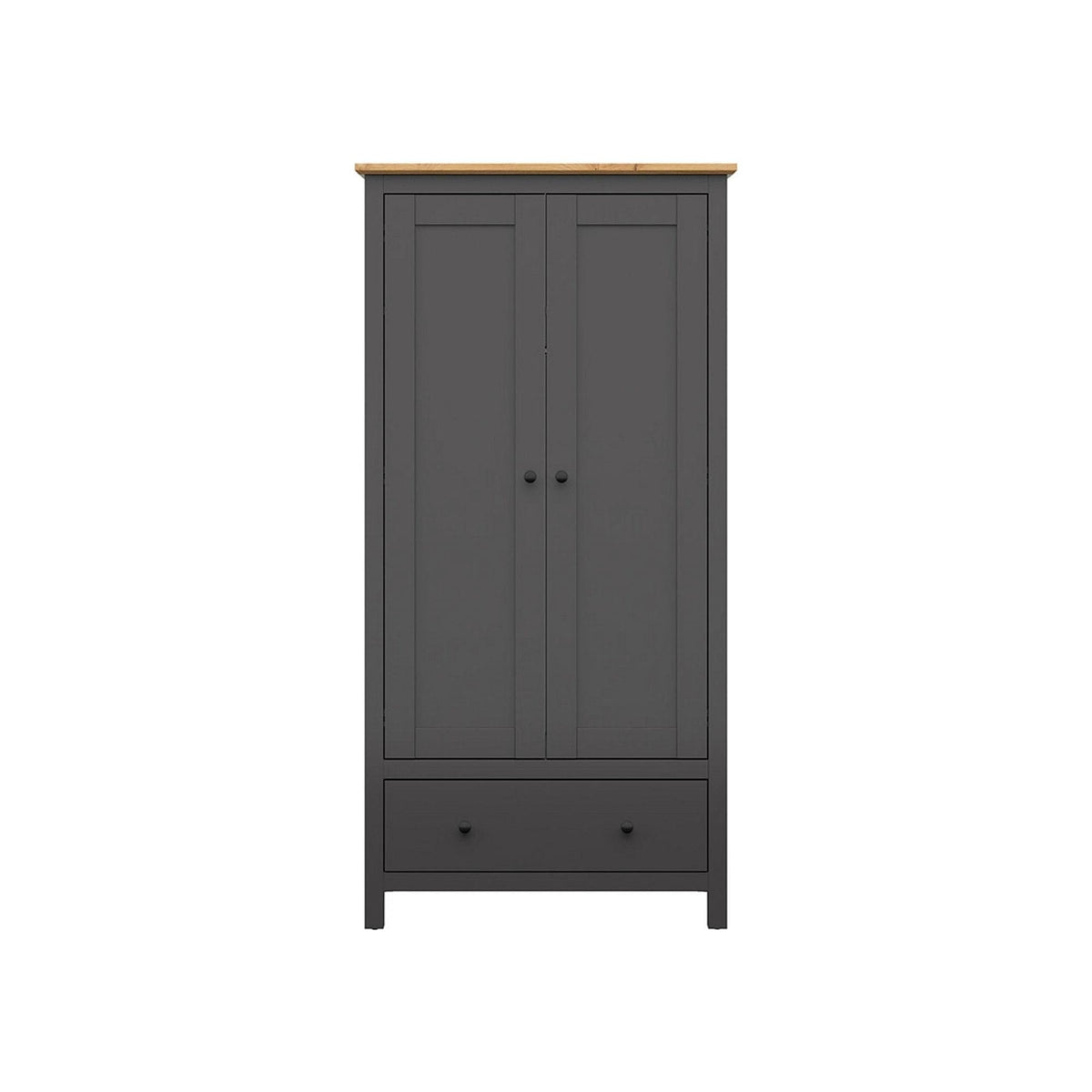 Dulap HESEN, gri grafit/stejar artisan, PAL melaminat, cu 2 usi si un sertar, 101x57x203 cm