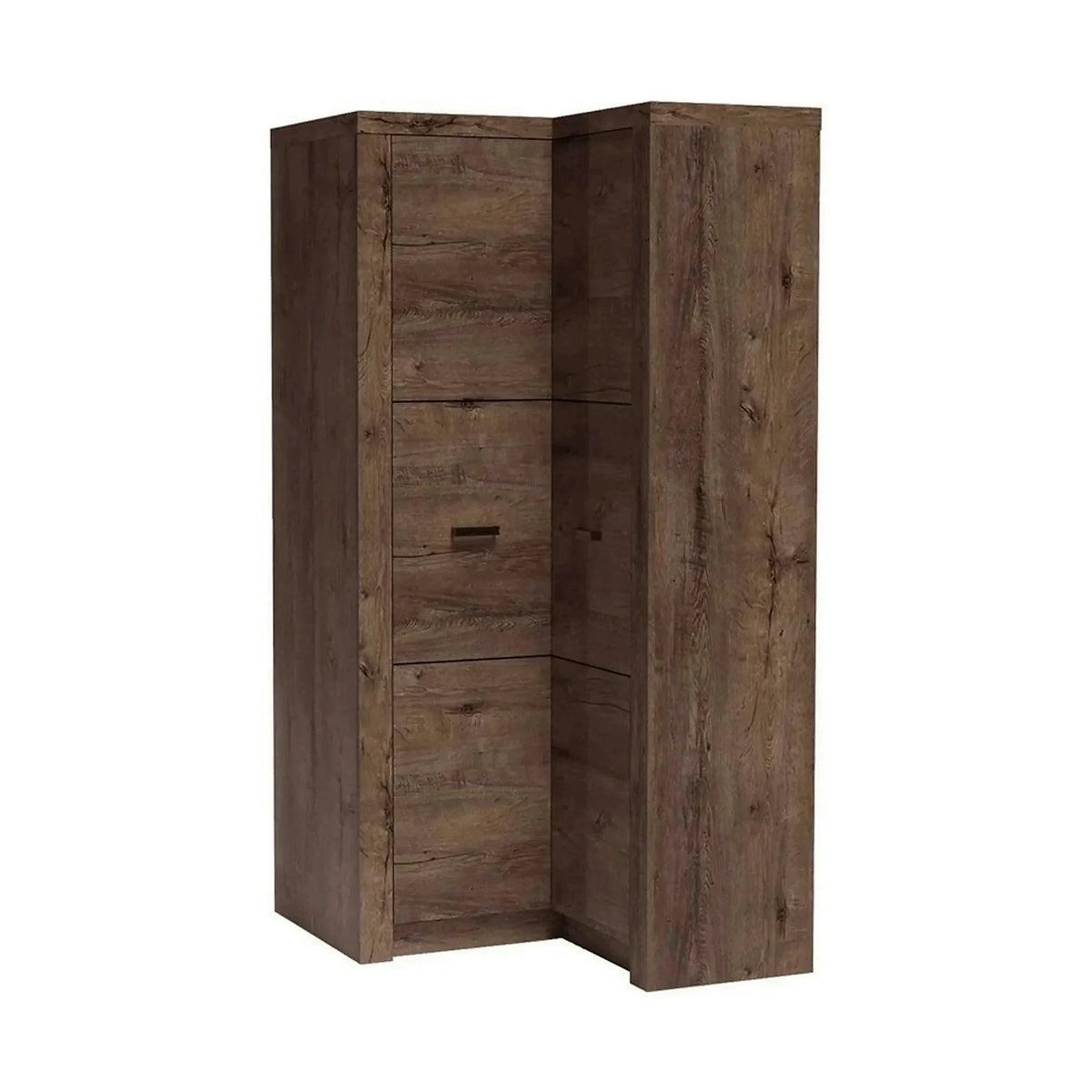 Dulap INFINITY 14, frasin inchis, PAL melaminat, cu 2 usi, 90/106x58/42x192 cm