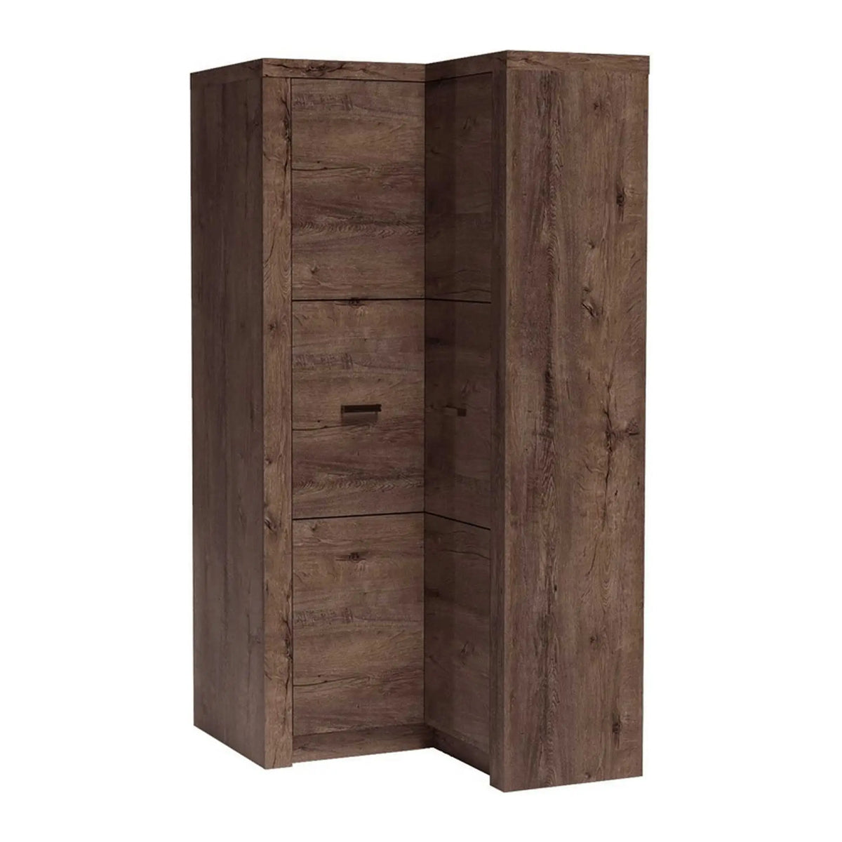 Dulap INFINITY 14, frasin inchis, PAL melaminat, cu 2 usi, 90/106x58/42x192 cm