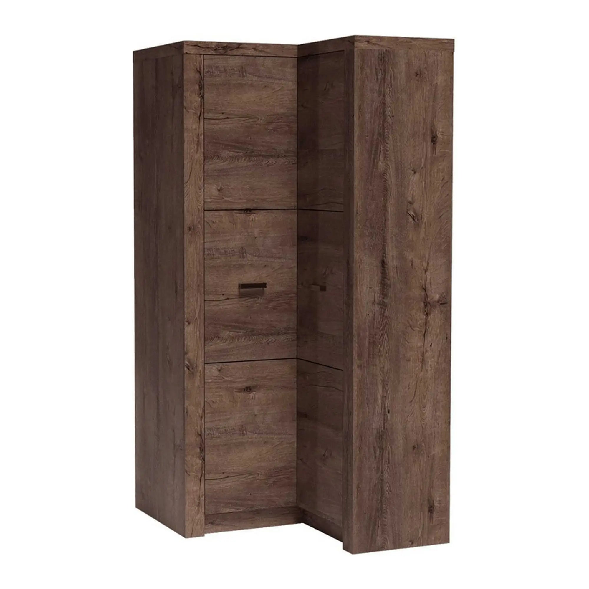 Dulap INFINITY 14, frasin inchis, PAL melaminat, cu 2 usi, 90/106x58/42x192 cm