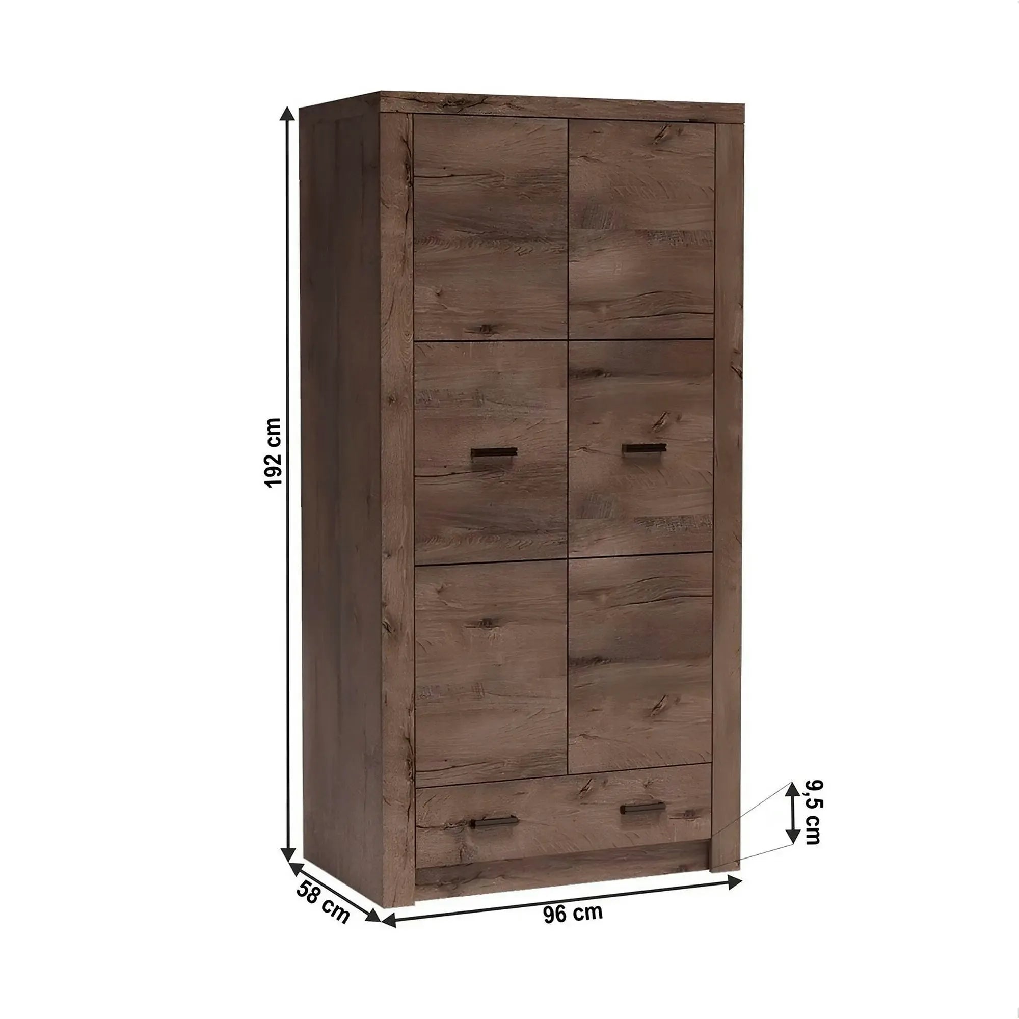 Dulap INFINITY I-01, frasin inchis, PAL melaminat, cu 2 usi si un sertar, 96x58x192 cm