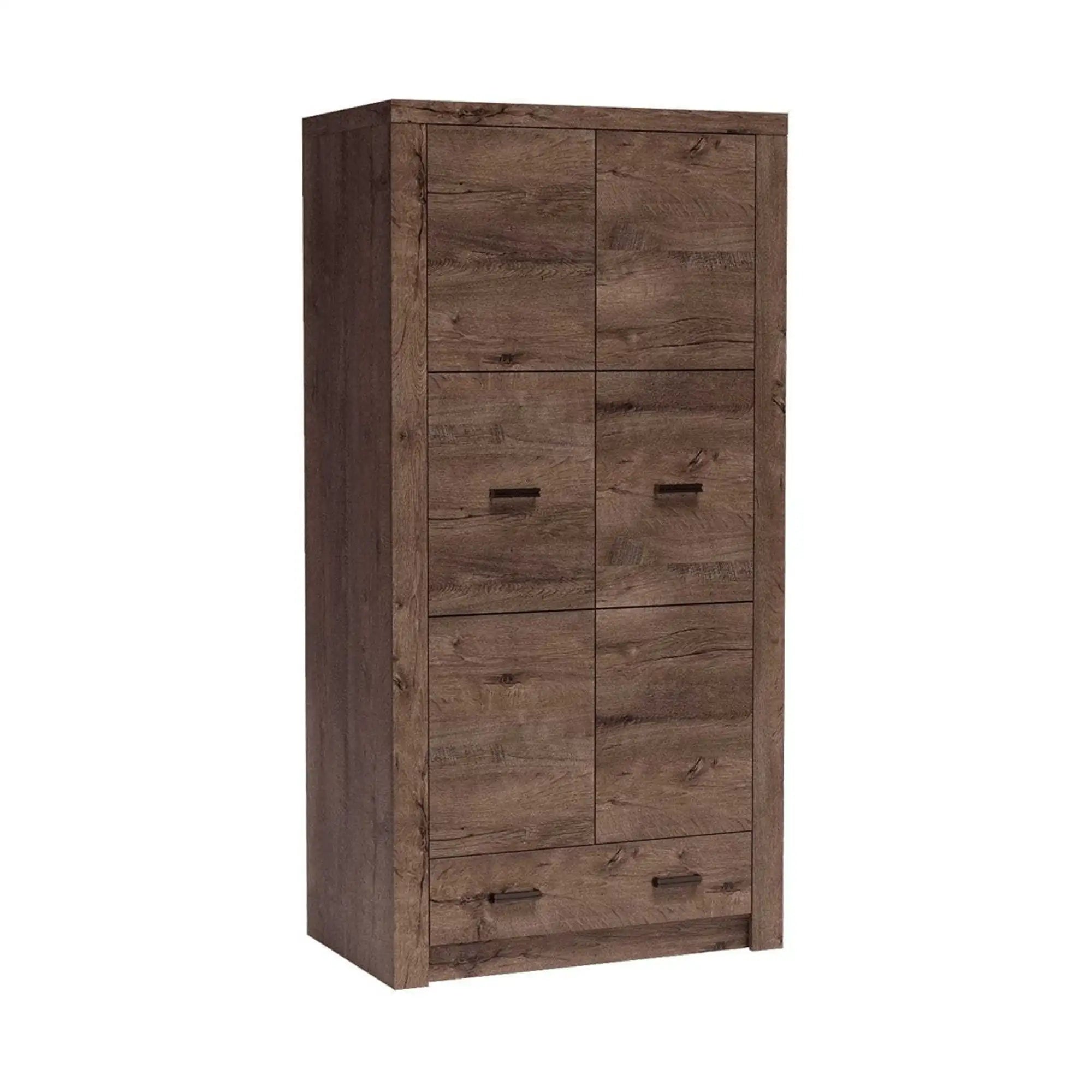 Dulap INFINITY I-01, frasin inchis, PAL melaminat, cu 2 usi si un sertar, 96x58x192 cm