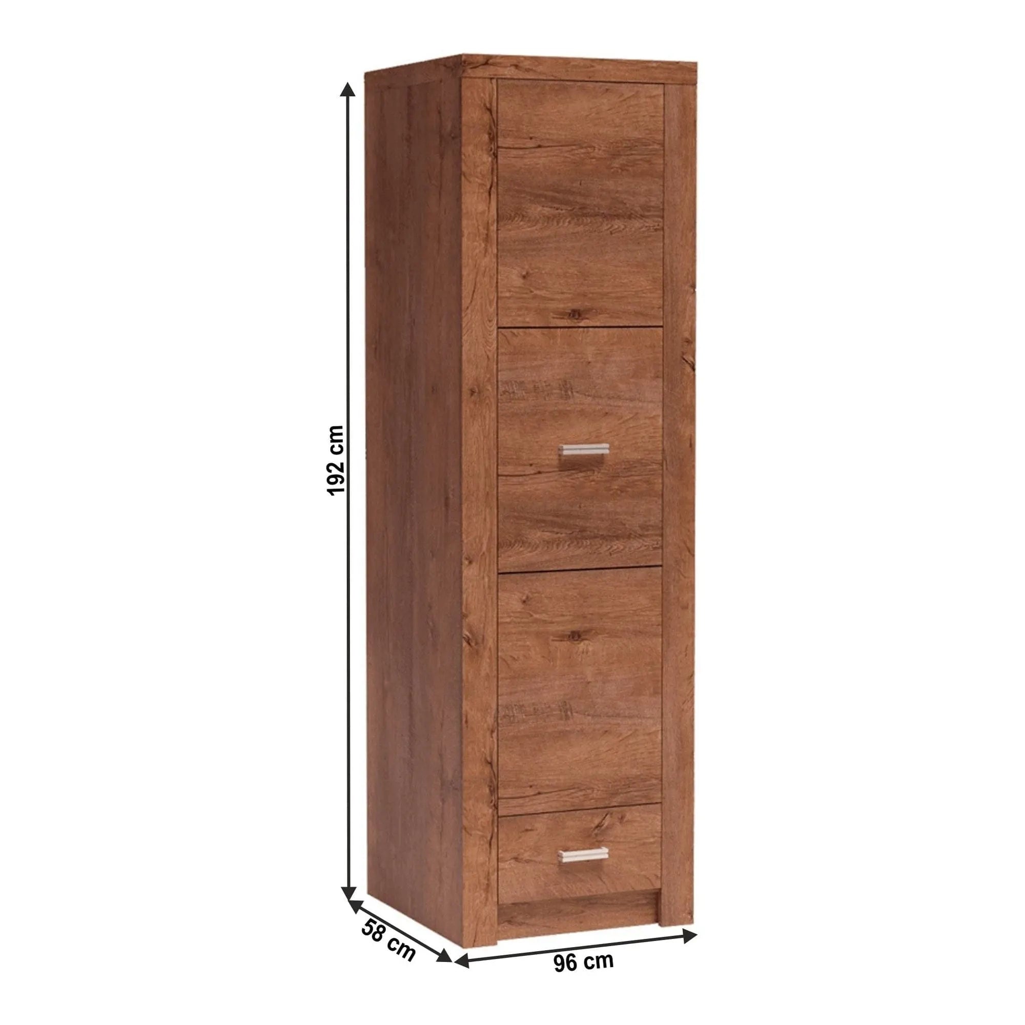 Dulap INFINITY I-02, frasin deschis, PAL melaminat, cu o usa si un sertar, 56x58x192 cm