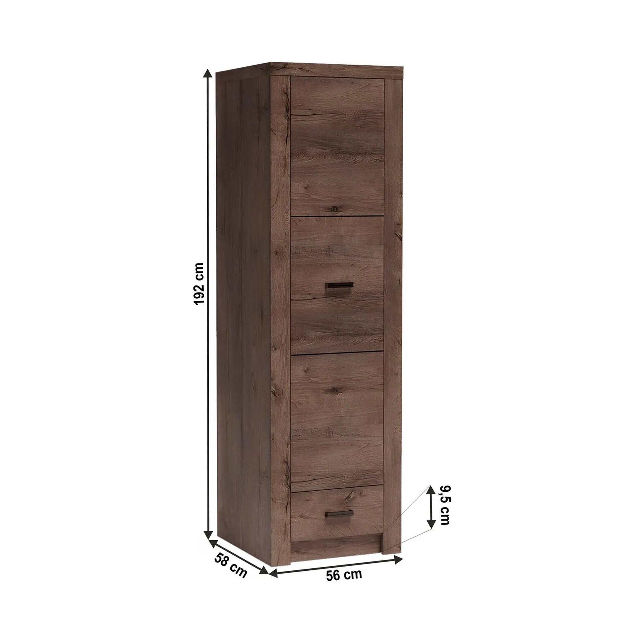 Dulap INFINITY I-02, frasin inchis, PAL melaminat, cu o usa si un raft, 56x58x192 cm