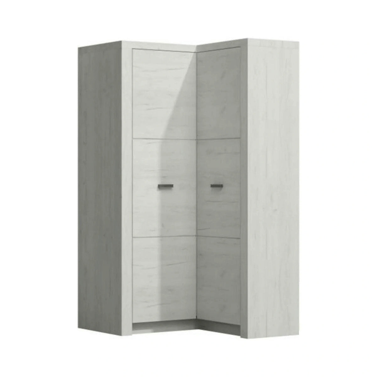 Dulap INFINITY I-14, frasin alb, PAL melaminat, cu 2 usi, 90/106x58/42x192 cm