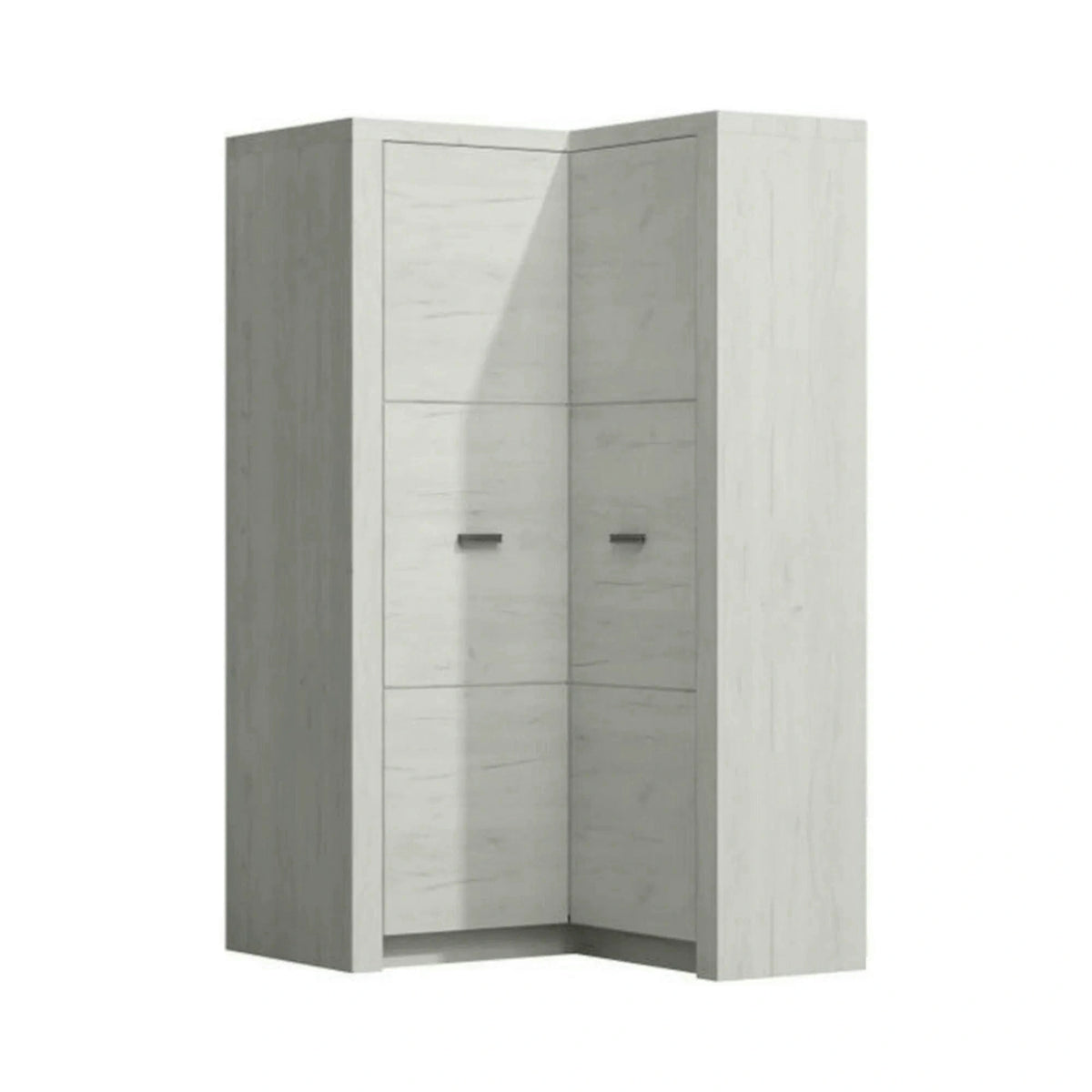 Dulap INFINITY I-14, frasin alb, PAL melaminat, cu 2 usi, 90/106x58/42x192 cm