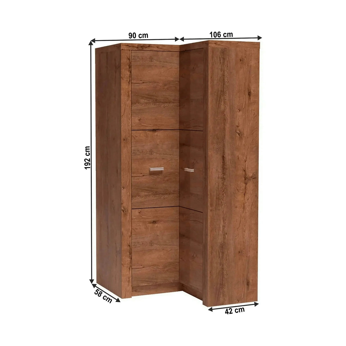 Dulap INFINITY I-14, frasin deschis, PAL melaminat, cu 2 usi, 106x58x192 cm