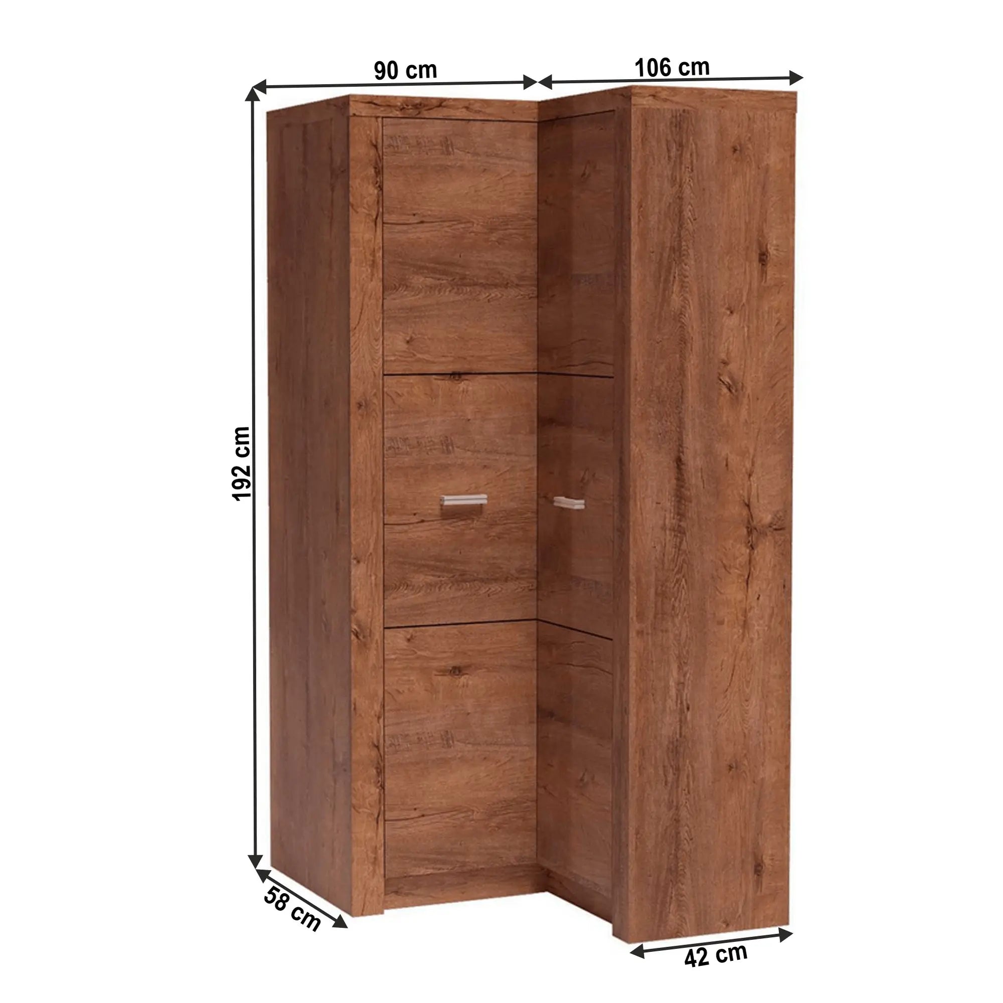 Dulap INFINITY I-14, frasin deschis, PAL melaminat, cu 2 usi, 106x58x192 cm