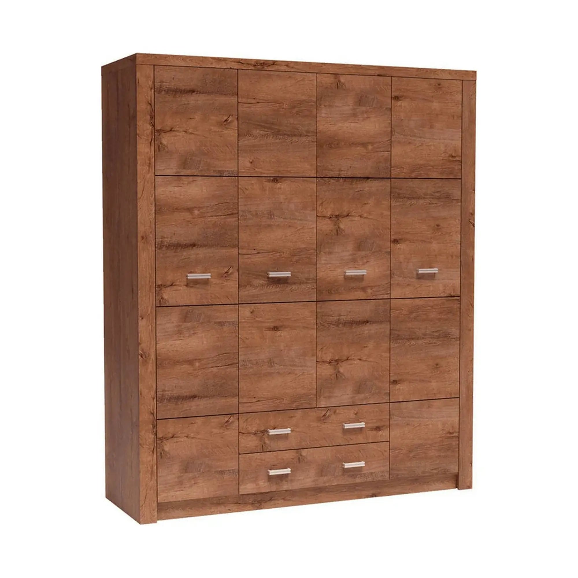 Dulap INFINITY I-18, frasin deschis, PAL melaminat, cu 4 usi si 2 sertare, 178x58x214 cm