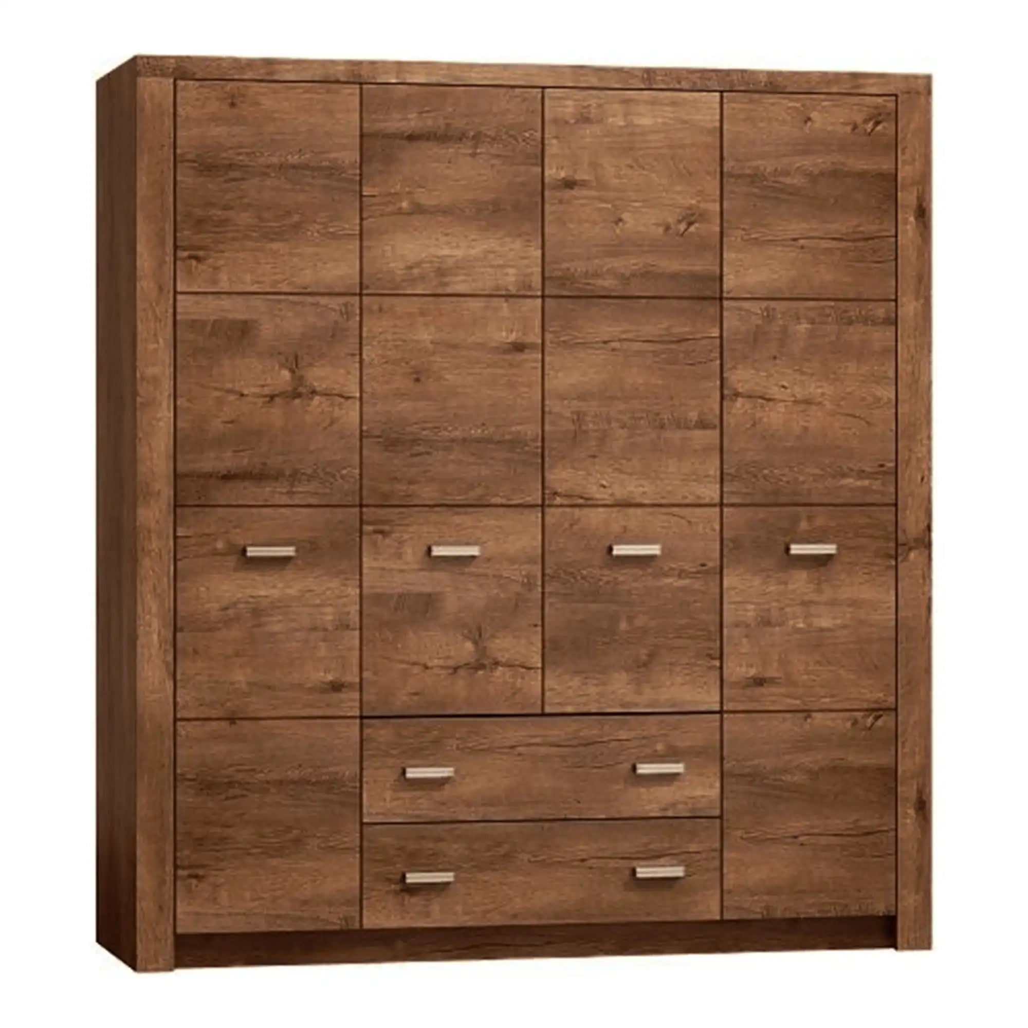 Dulap INFINITY I-18, frasin deschis, PAL melaminat, cu 4 usi si 2 sertare, 178x58x214 cm