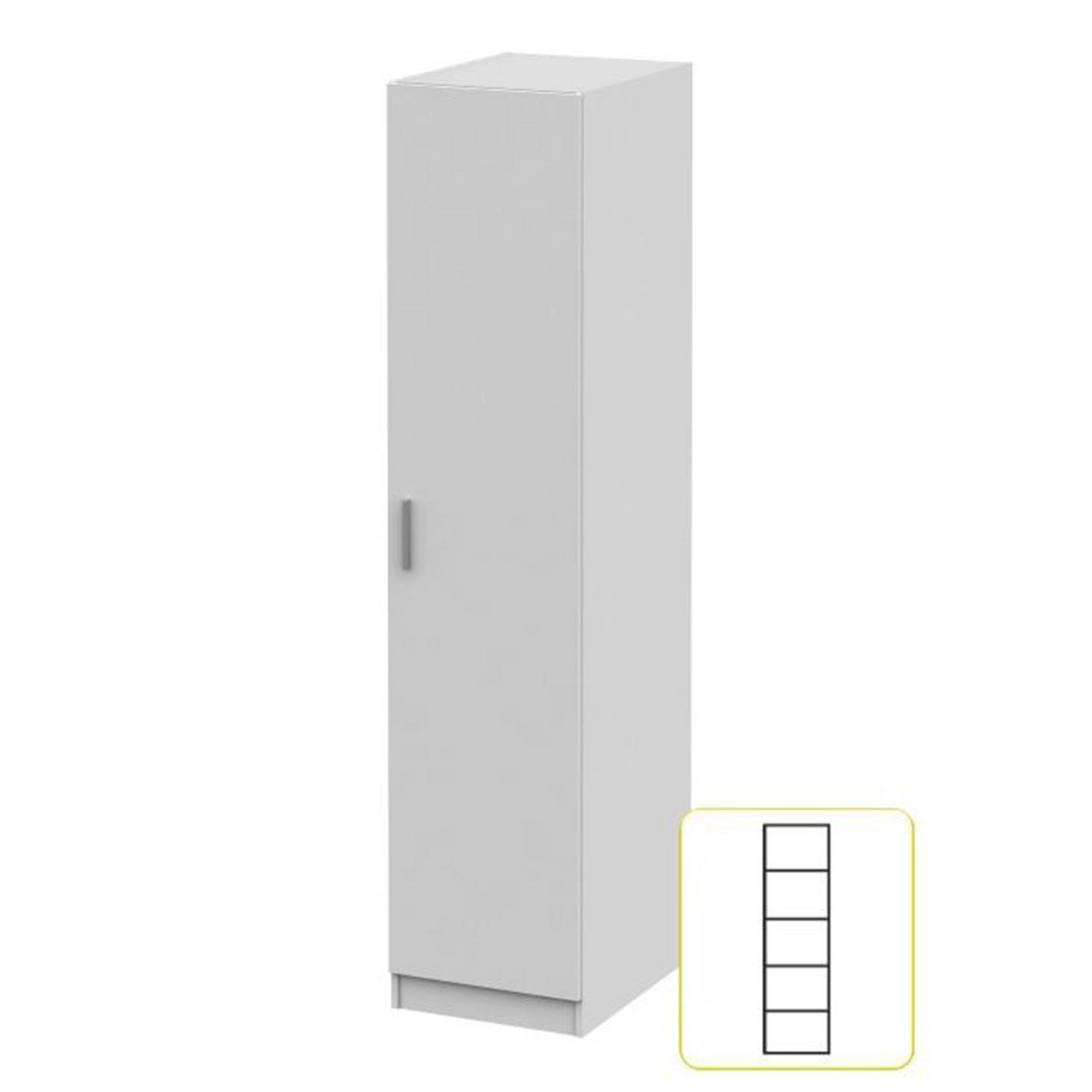 Dulap INVITA Tip 1, alb, DTD laminat, cu o usa, 46x60x200 cm