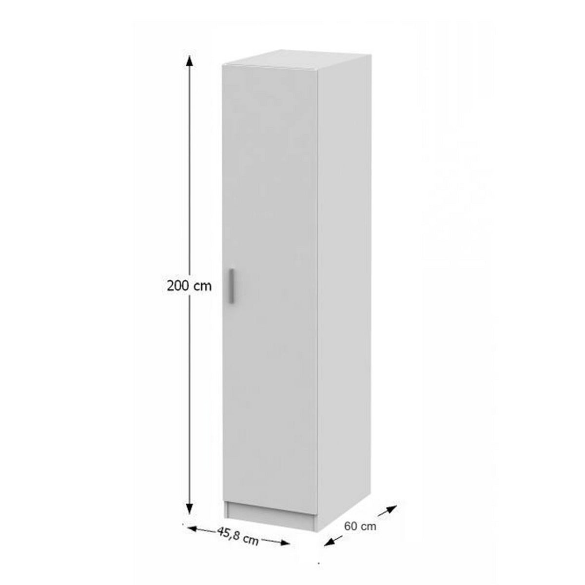 Dulap INVITA Tip 1, alb, DTD laminat, cu o usa, 46x60x200 cm