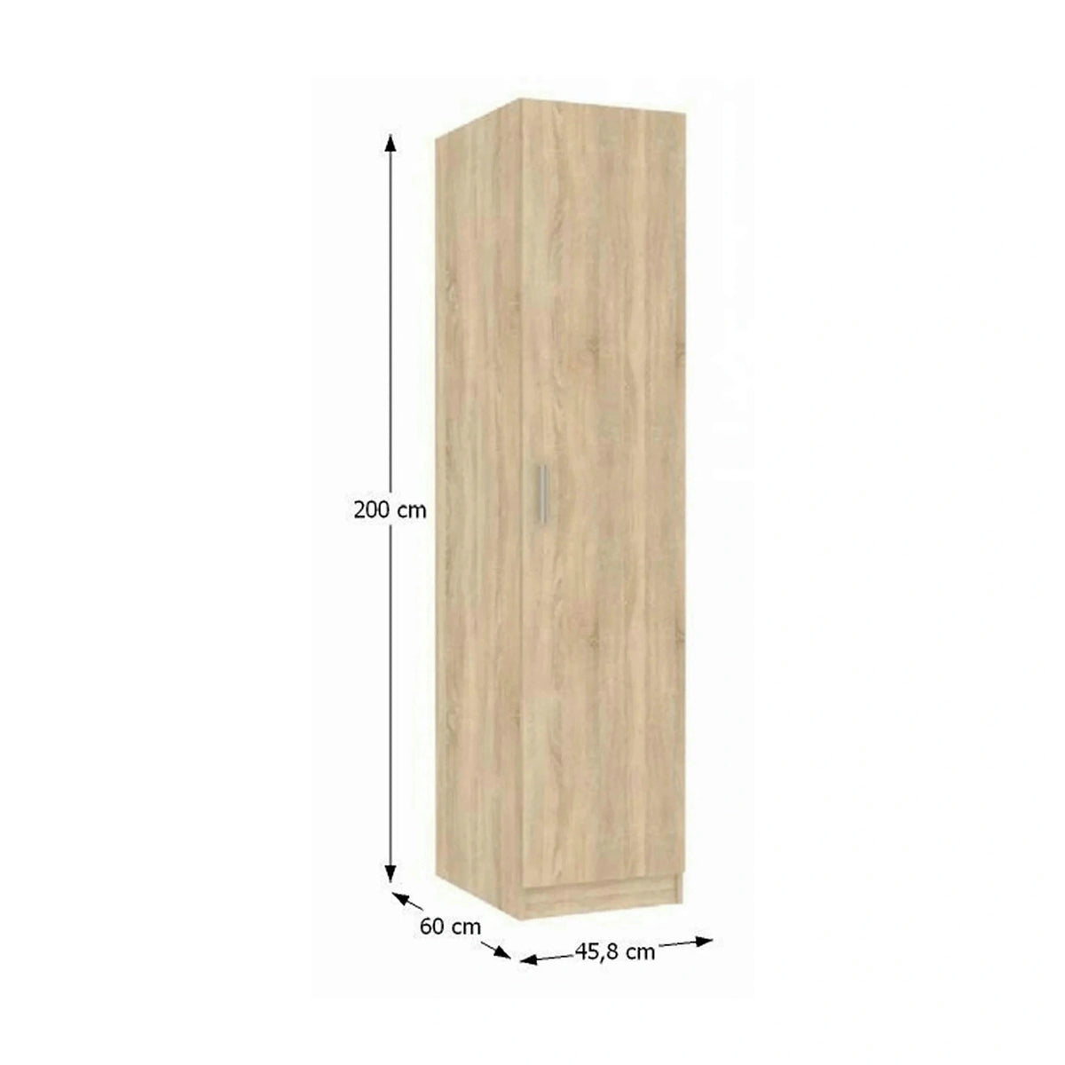 Dulap INVITA Tip 1, stejar sonoma, DTD laminat, cu o usa, 46x60x200 cm