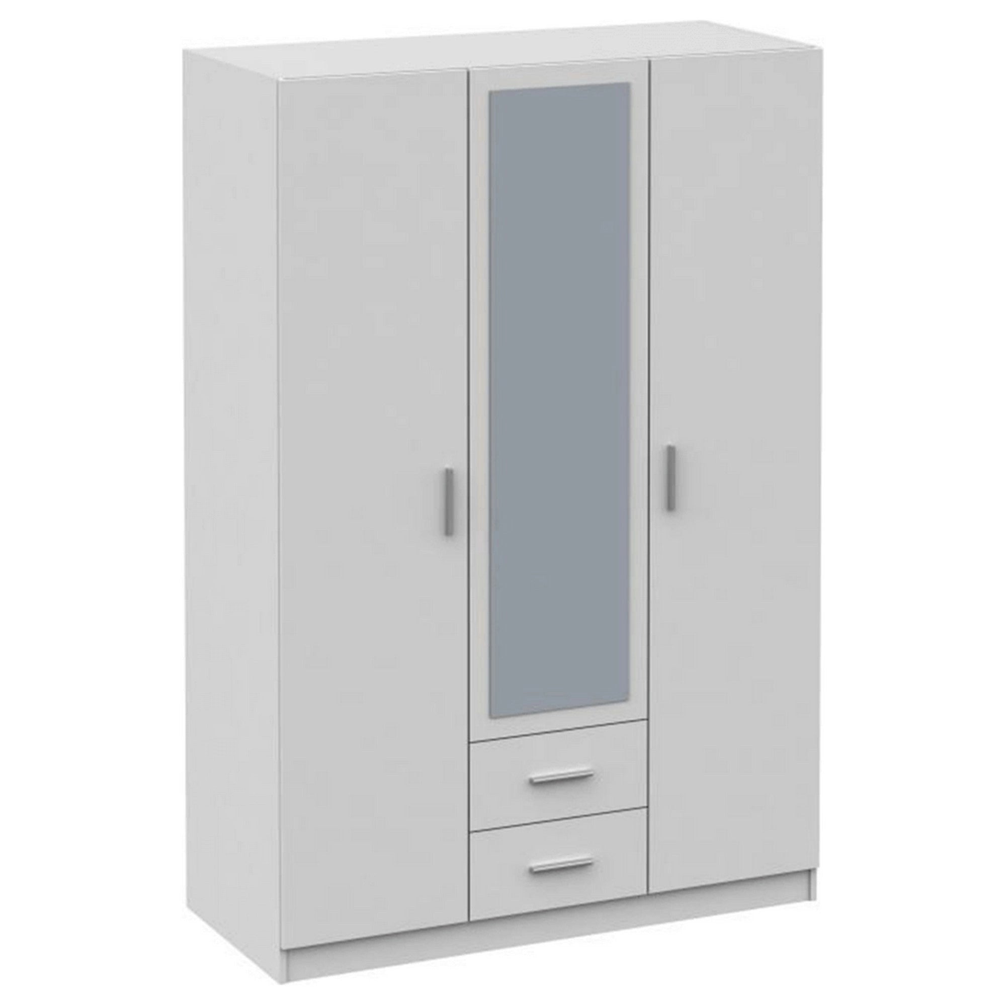 Dulap INVITA Tip 2, alb, PAL melaminat, cu 3 usi si 2 sertare, 134x60x200 cm