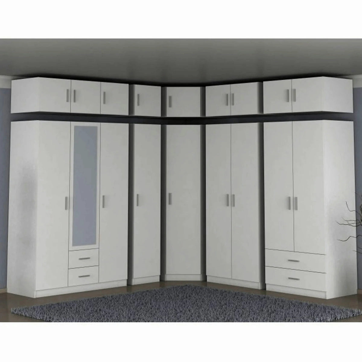 Dulap INVITA Tip 3, alb, PAL melaminat, cu o usa, 91x91x200 cm