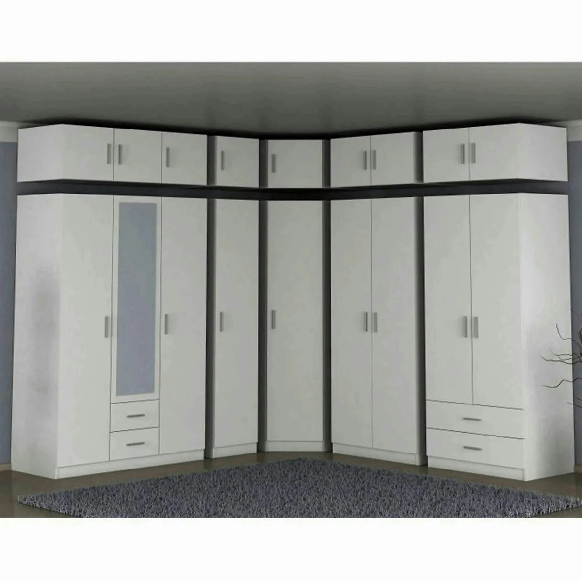 Dulap INVITA Tip 3, alb, PAL melaminat, cu o usa, 91x91x200 cm