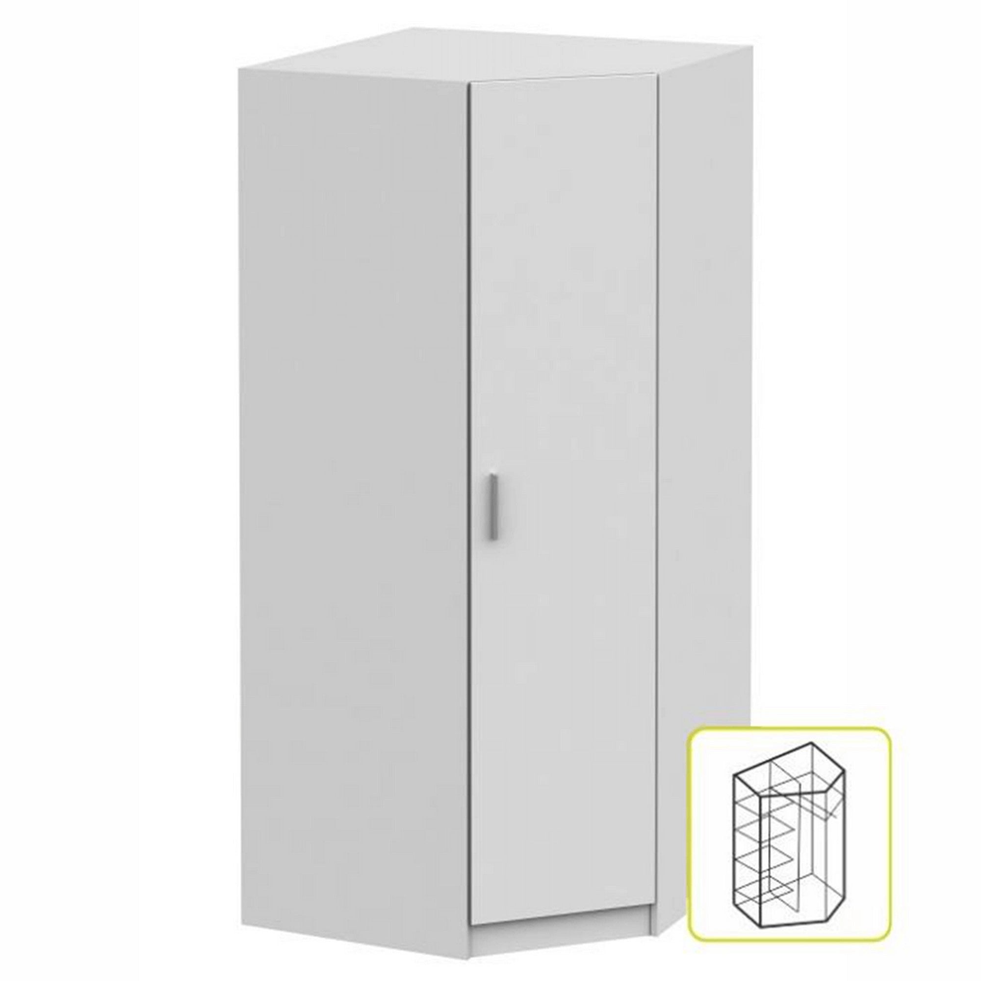 Dulap INVITA Tip 3, alb, PAL melaminat, cu o usa, 91x91x200 cm