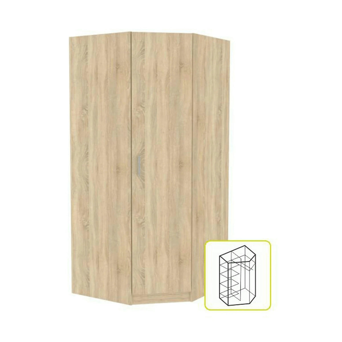 Dulap INVITA TIP 3, stejar sonoma, DTD laminat, cu o usa, 91x91x200 cm