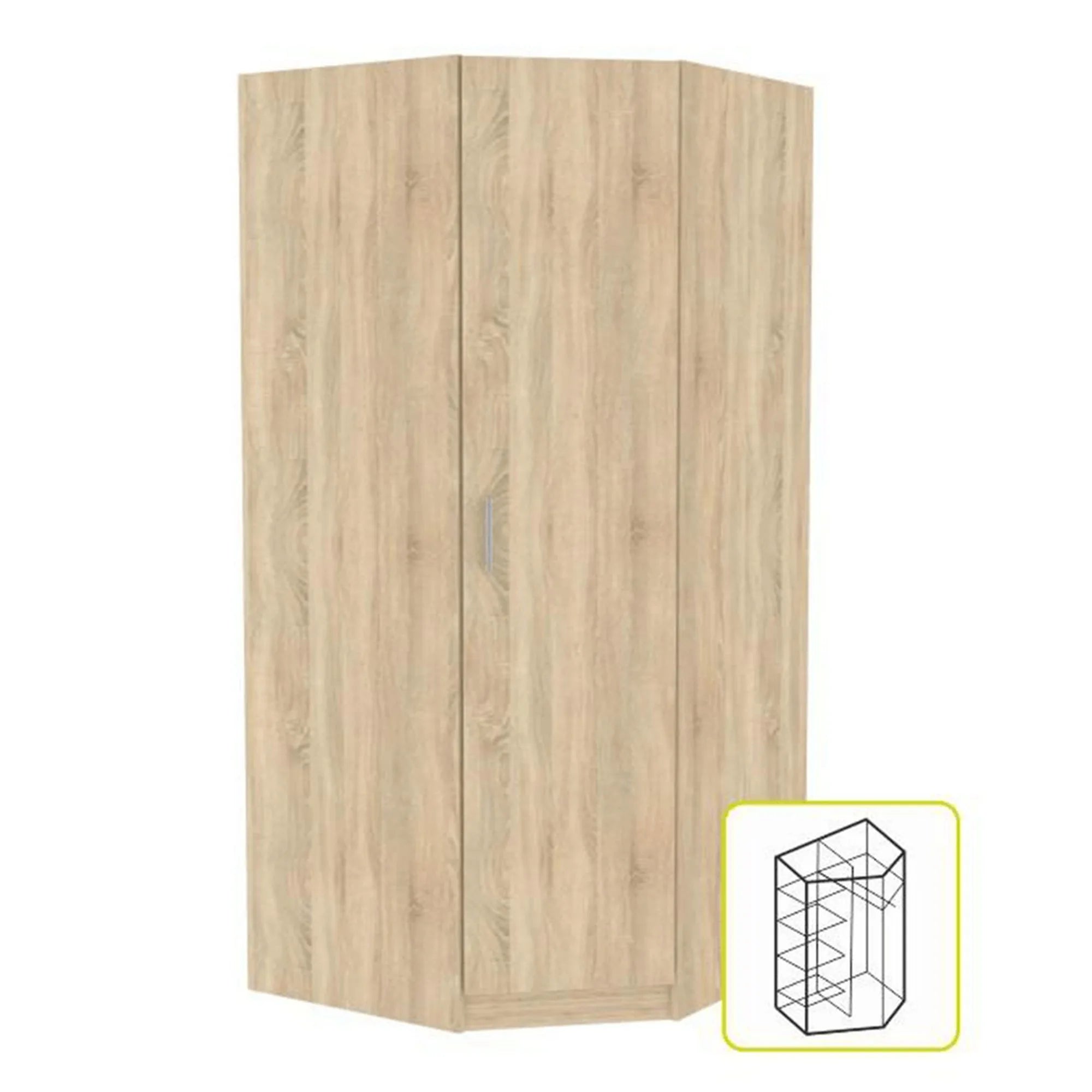 Dulap INVITA TIP 3, stejar sonoma, DTD laminat, cu o usa, 91x91x200 cm