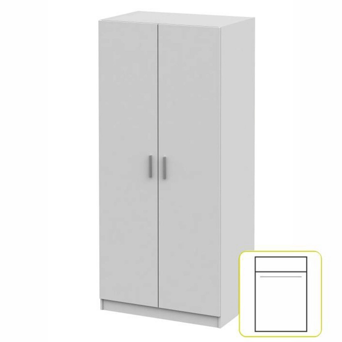 Dulap INVITA Tip 4, alb, DTD laminat, cu 2 usi, 90x60x200 cm