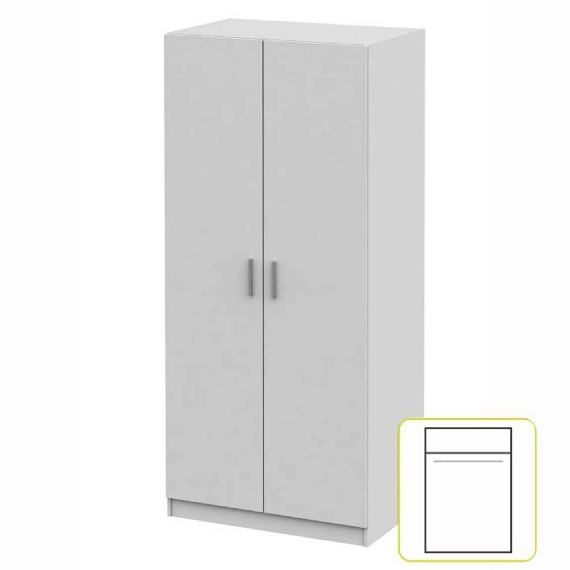 Dulap INVITA Tip 4, alb, DTD laminat, cu 2 usi, 90x60x200 cm