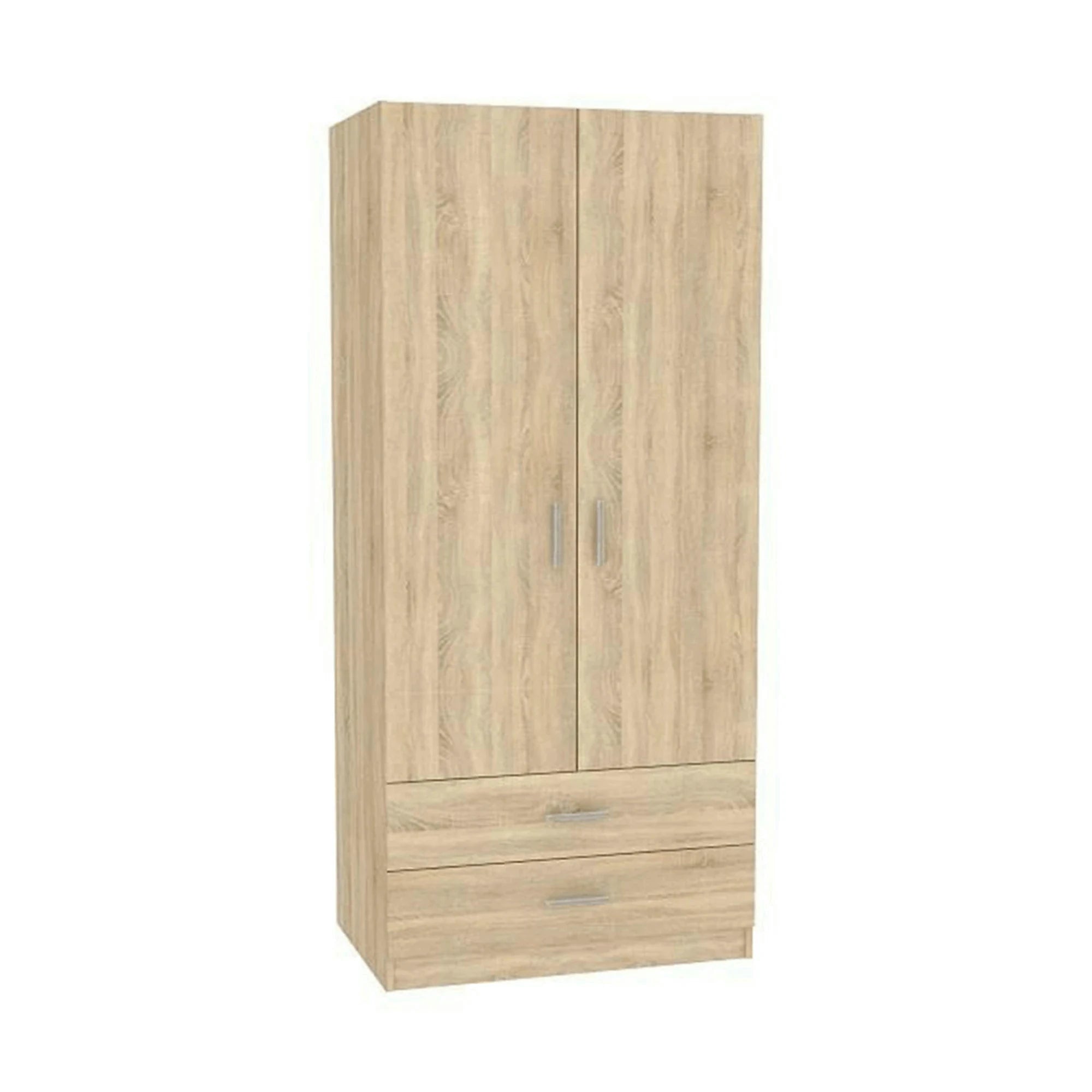 DULAP INVITA Tip 5, stejar sonoma, PAL melaminat, cu 2 usi si 2 sertare, 90x60x200 cm