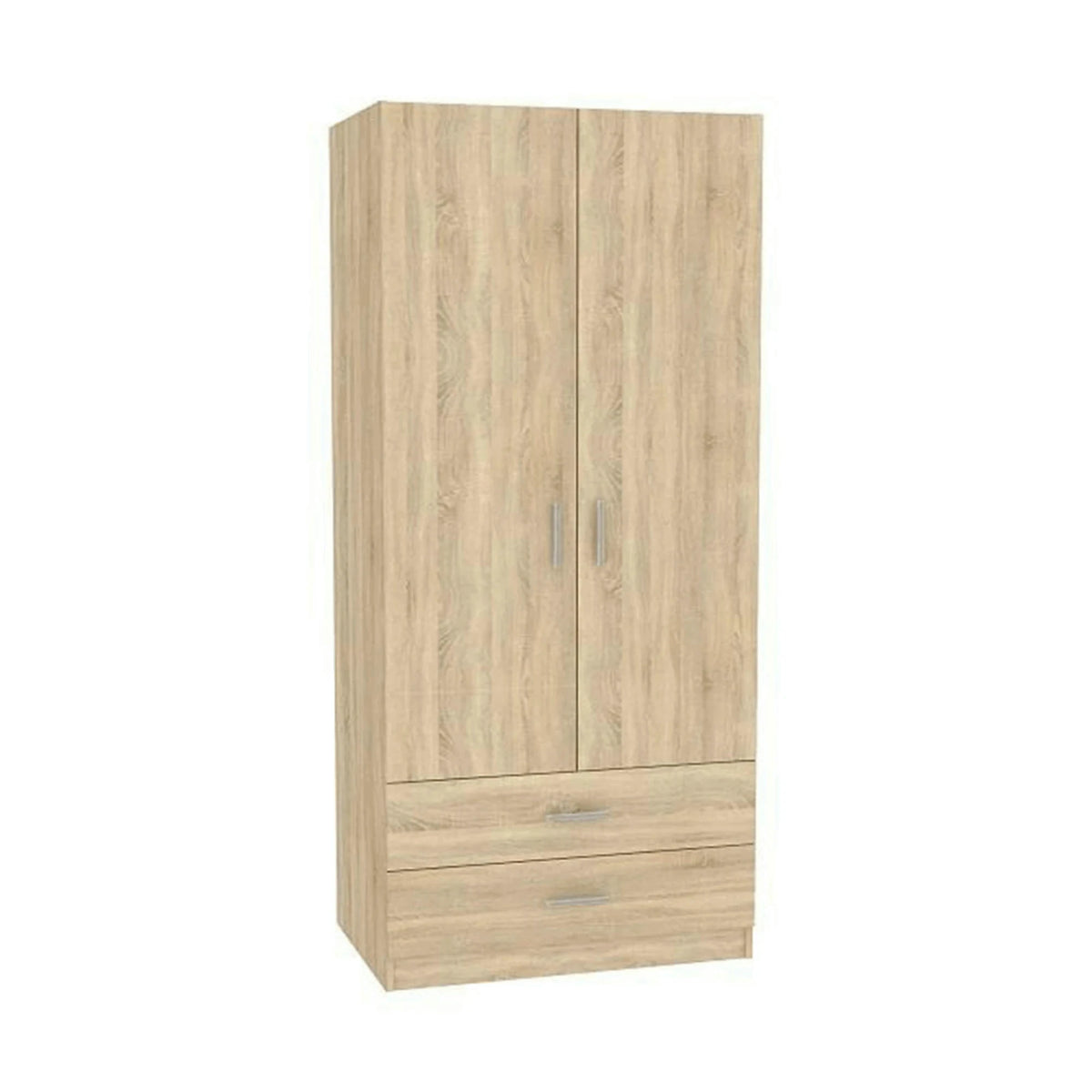 DULAP INVITA Tip 5, stejar sonoma, PAL melaminat, cu 2 usi si 2 sertare, 90x60x200 cm