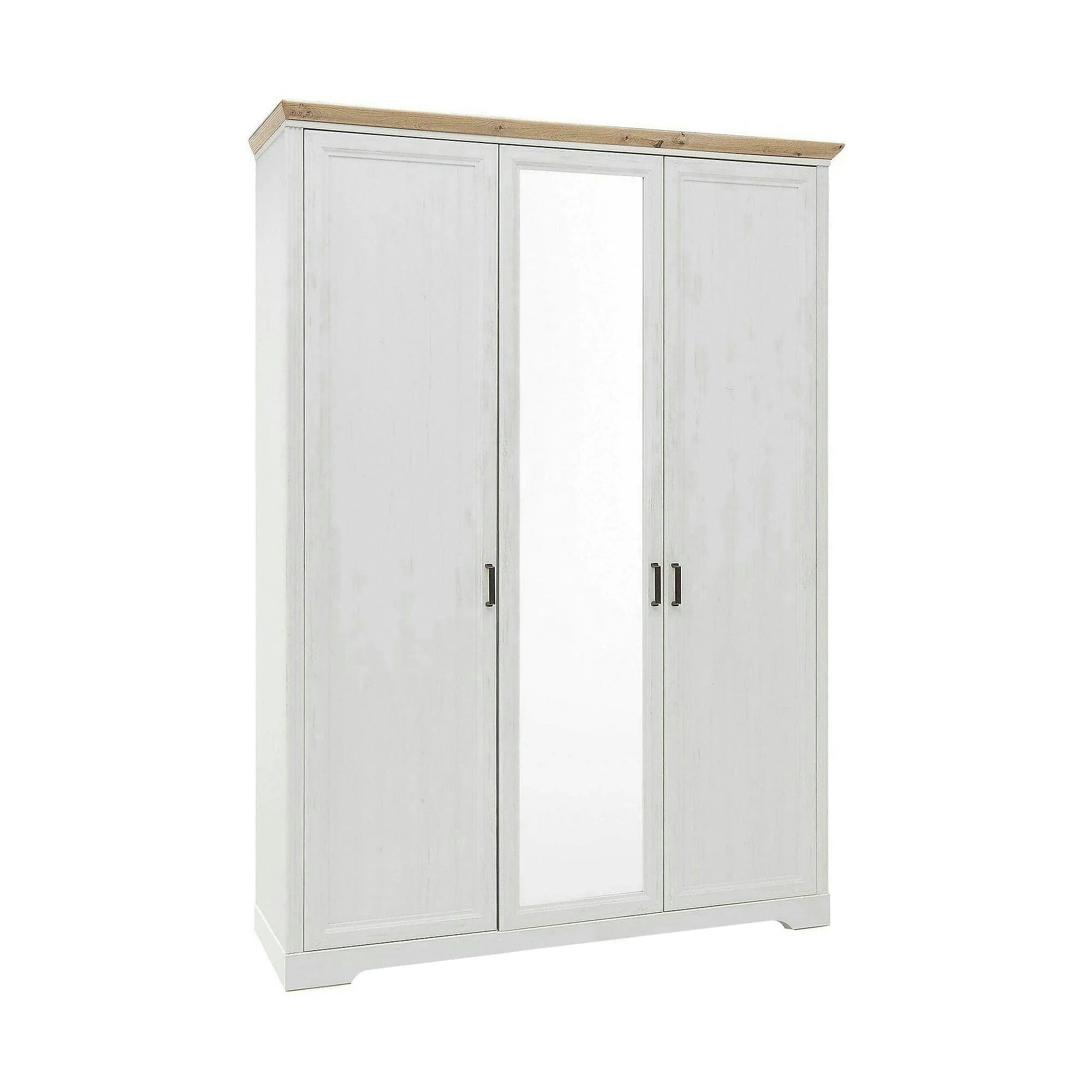 Dulap JASMIN, alb/stejar artisan, PAL, cu 3 usi, 164x64x220 cm