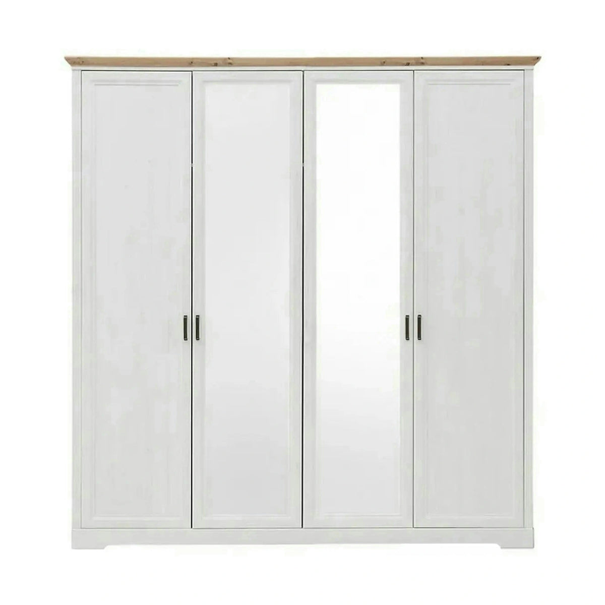 Dulap JASMIN, alb/stejar artisan, PAL, cu 4 usi, 214x64x220 cm